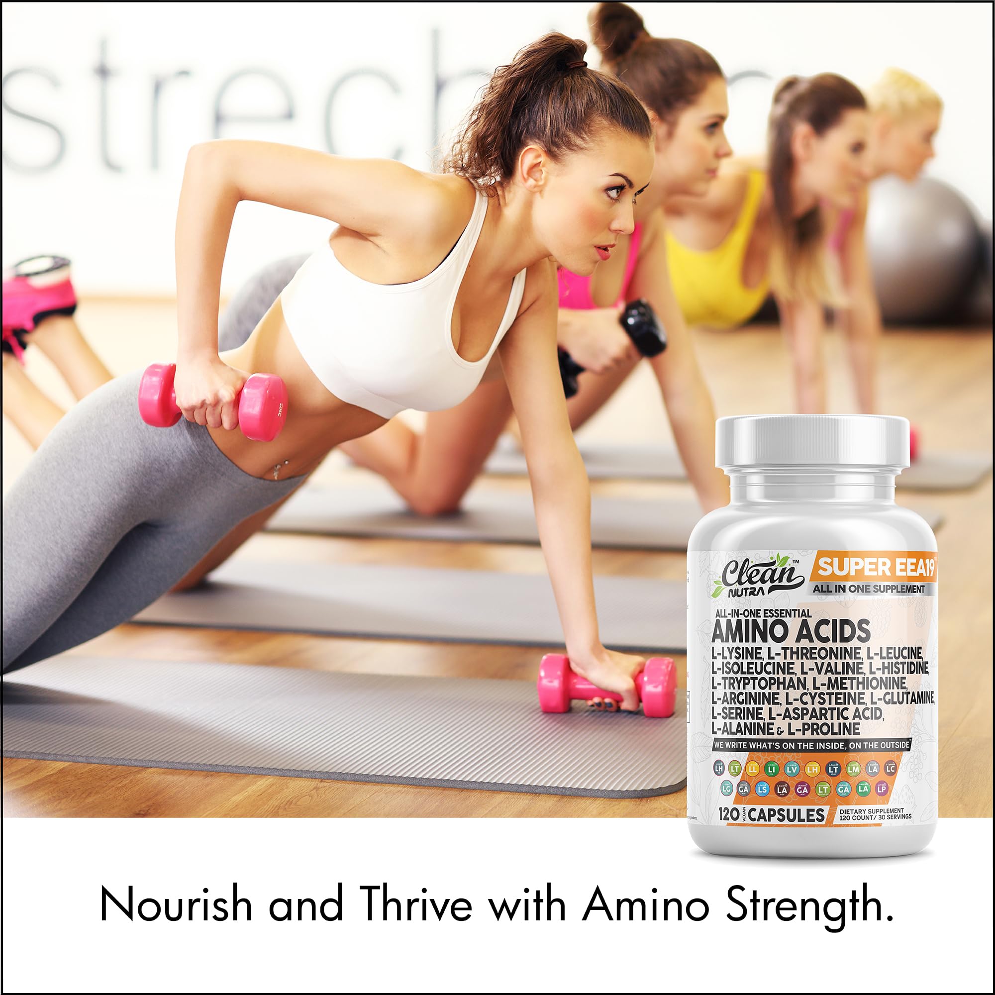 Foto 5 | Suplemento de Aminoácidos Super EEA19 Clean Nutraceuticals 120 Cápsulas - Venta Internacional