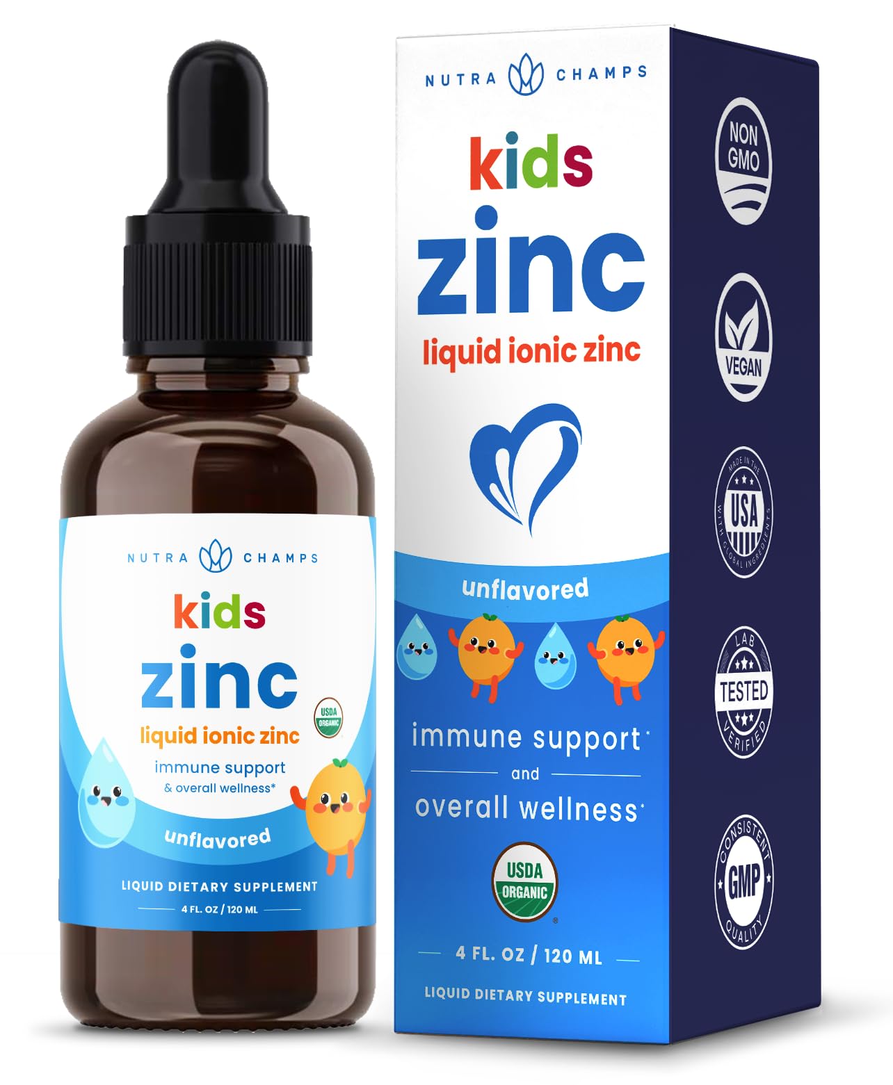 Foto 2 pulgar | Líquido Nutrachamps De Zinc Drops con Vitamina C  120 ml para Niños- Venta Internacional