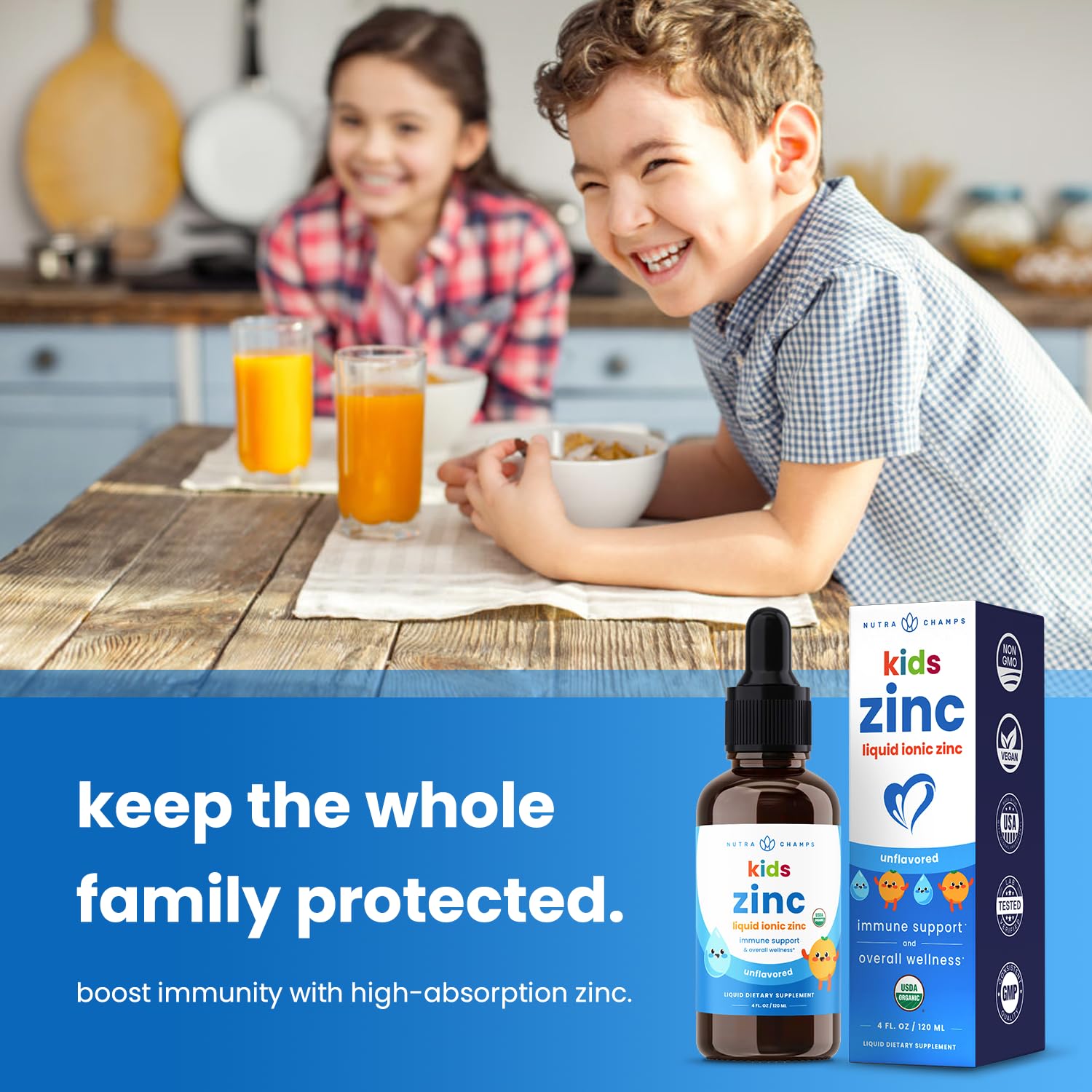 Foto 4 | Líquido Nutrachamps De Zinc Drops con Vitamina C  120 ml para Niños- Venta Internacional
