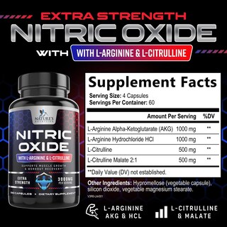 Foto 2 | Potenciador De Óxido Nítrico Nature's Nutrition 240 Cápsulas - Venta Internacional.