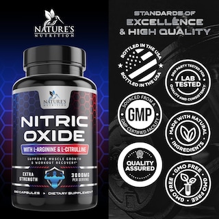 Foto 4 | Potenciador De Óxido Nítrico Nature's Nutrition 240 Cápsulas - Venta Internacional.
