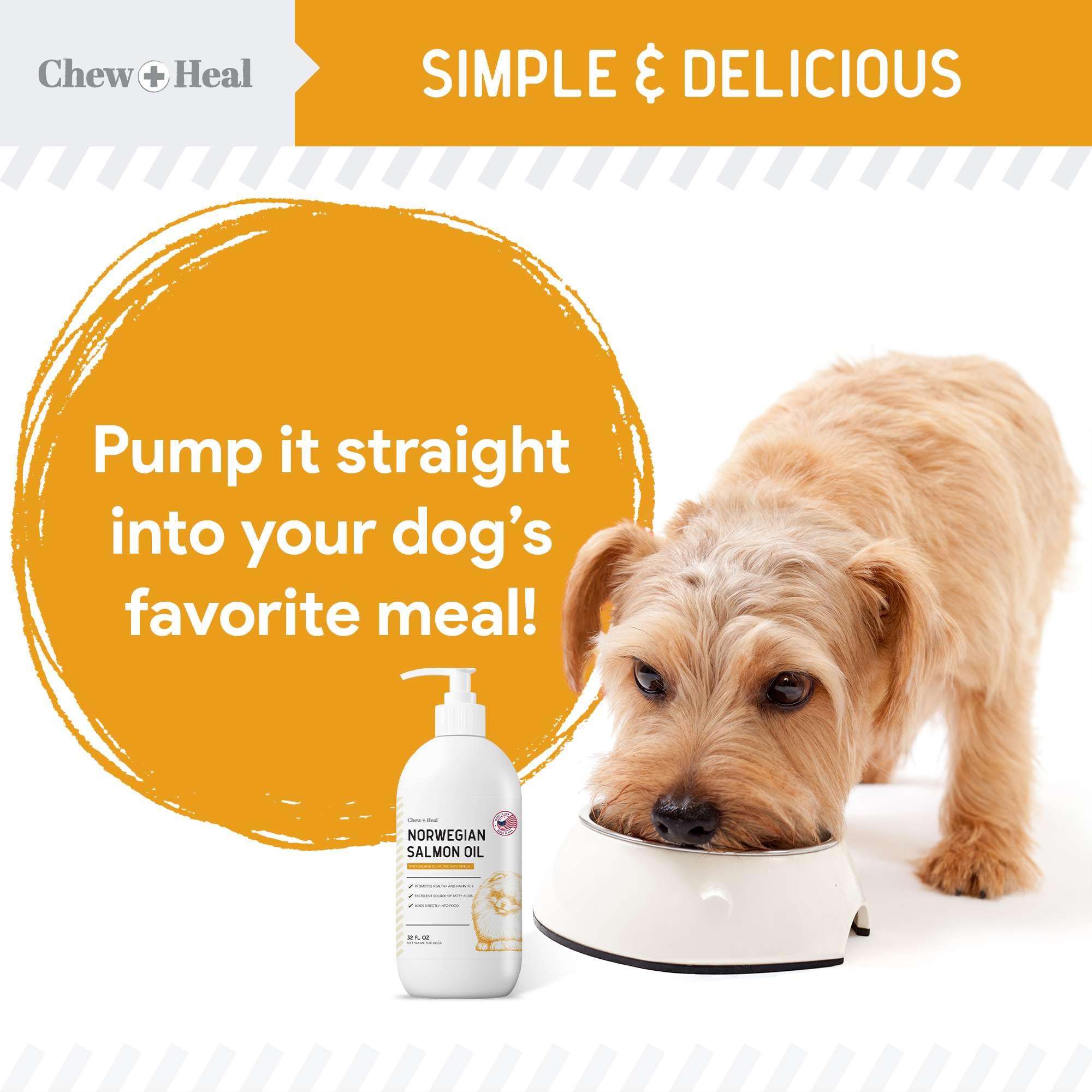 Foto 7 pulgar | Suplemento De Aceite De Salmón Noruego Chew + Heal 946 Ml Para Perros - Venta Internacional.