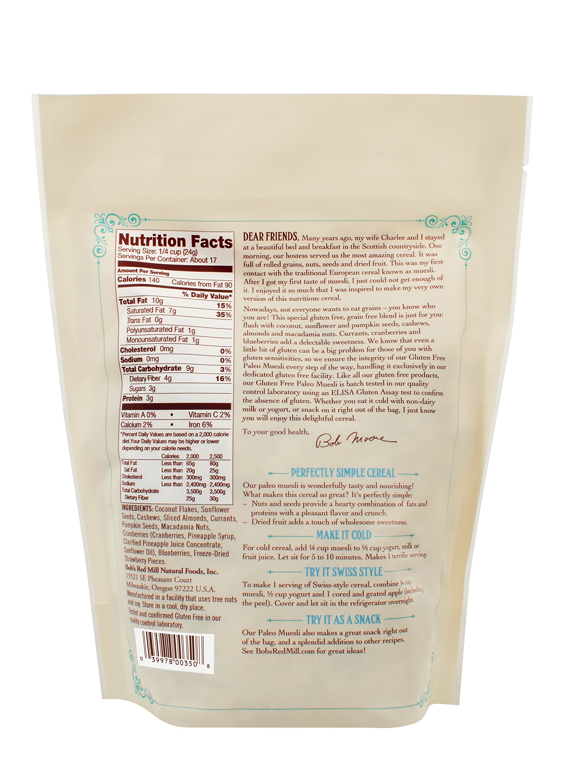 Foto 3 pulgar | Cereal Bob's Red Mill Paleo Muesli 414 Ml - Venta Internacional.
