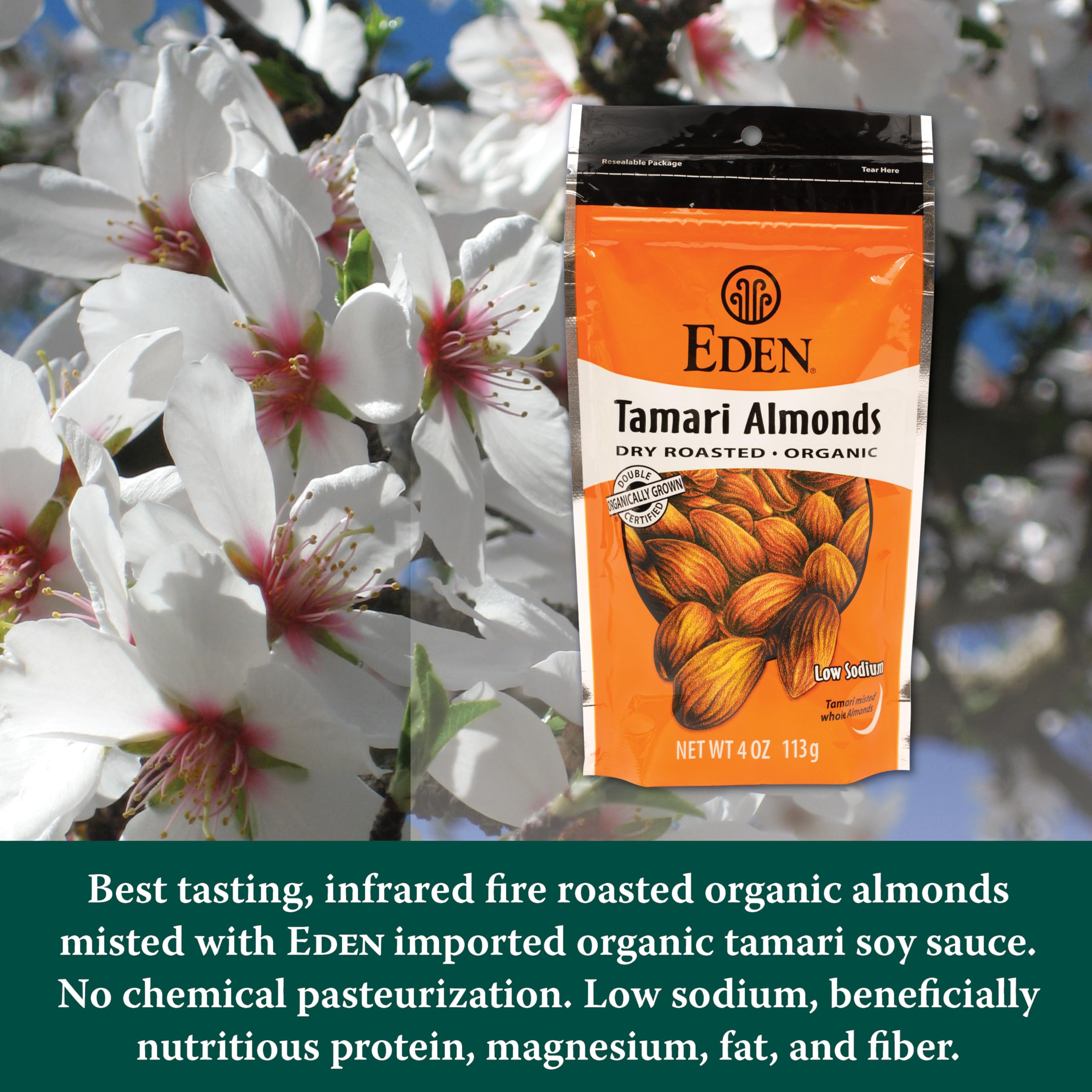 Foto 4 pulgar | Almendras Tamari Orgánicas Snack Eden 120 Ml - Venta Internacional.