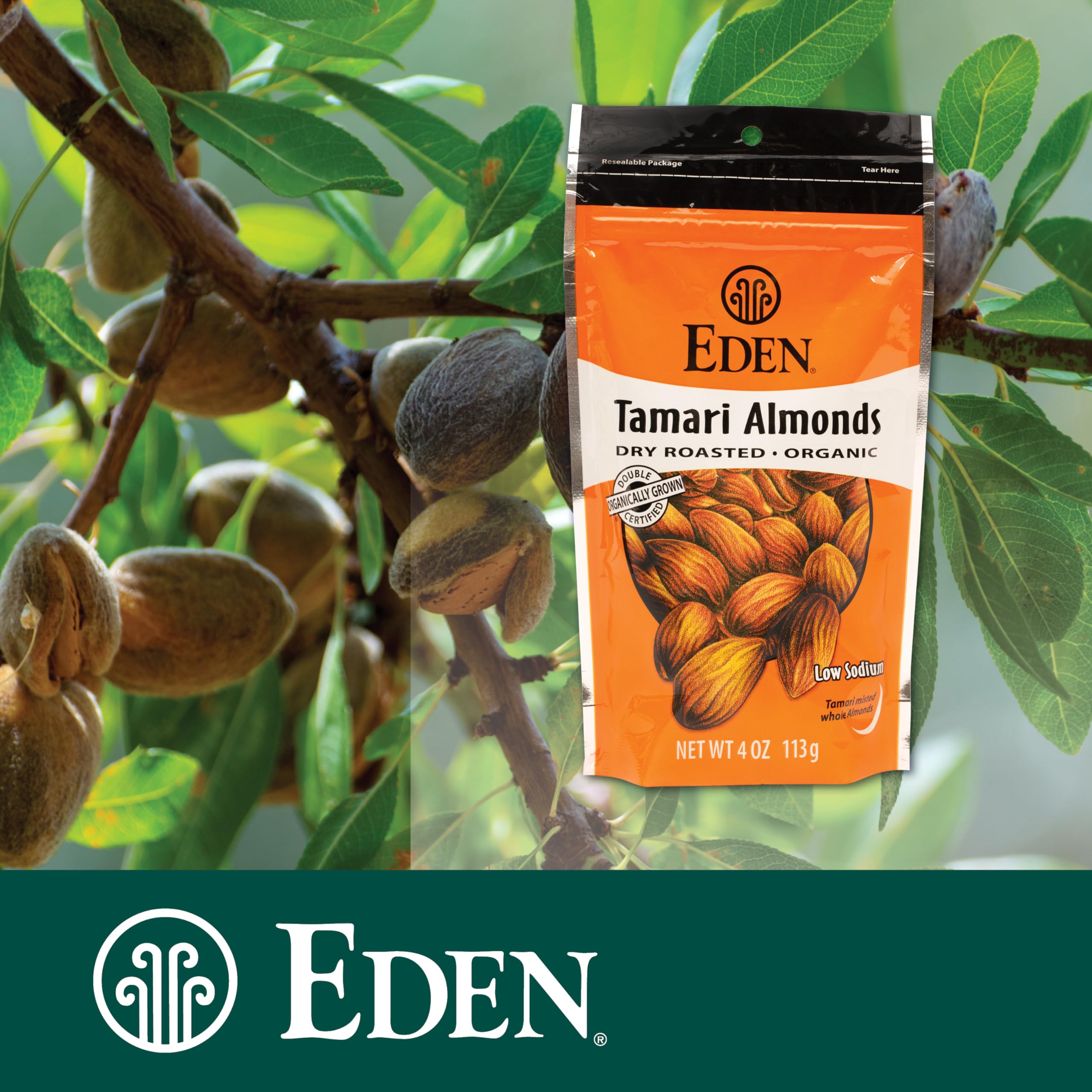 Foto 5 pulgar | Almendras Tamari Orgánicas Snack Eden 120 Ml - Venta Internacional.