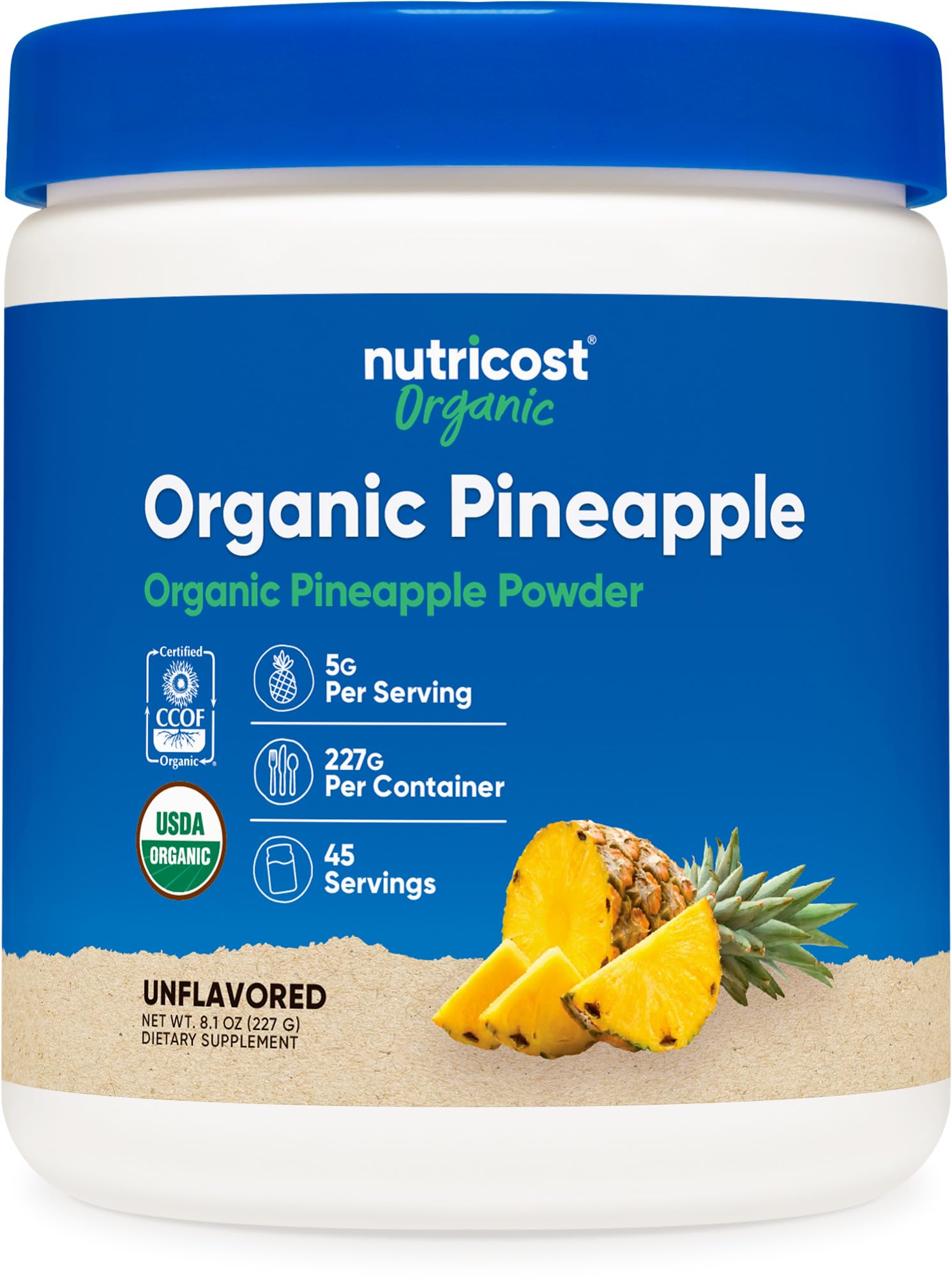 Foto 2 pulgar | Piña En Polvo Nutricost Organic 250 Ml Certificada Por El Usda - Venta Internacional.