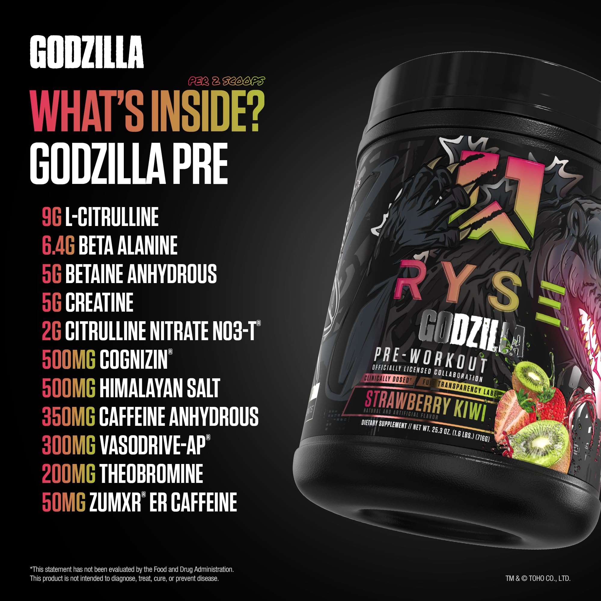 Foto 5 pulgar | Polvo Para Antes Del Entrenamiento Ryse Godzilla X Noel Deyzel Strawberry - Venta Internacional.