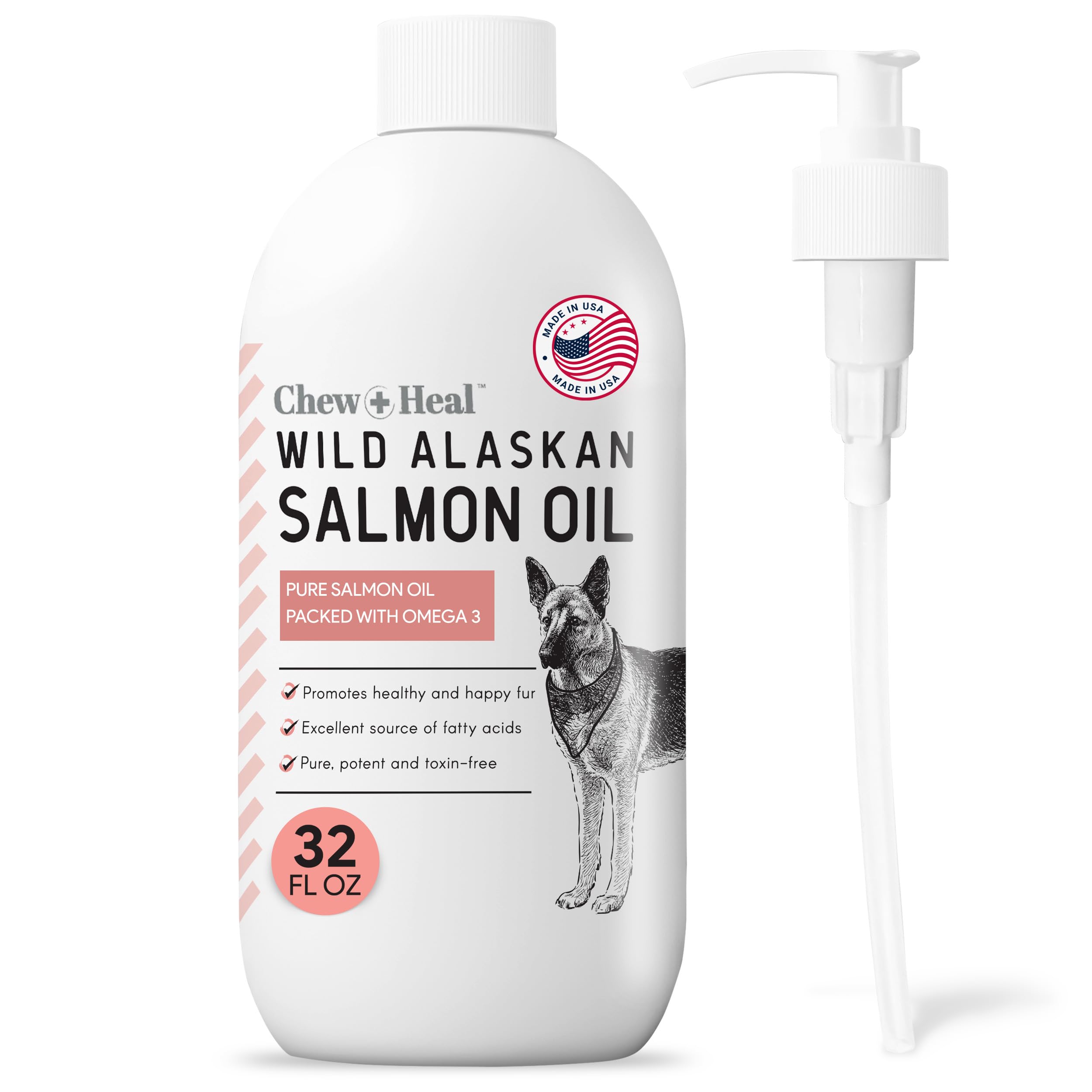 Foto 2 pulgar | Suplemento De Aceite De Salmón De Alaska Chew + Heal Wild 946 Ml Para Perros - Venta Internacional.