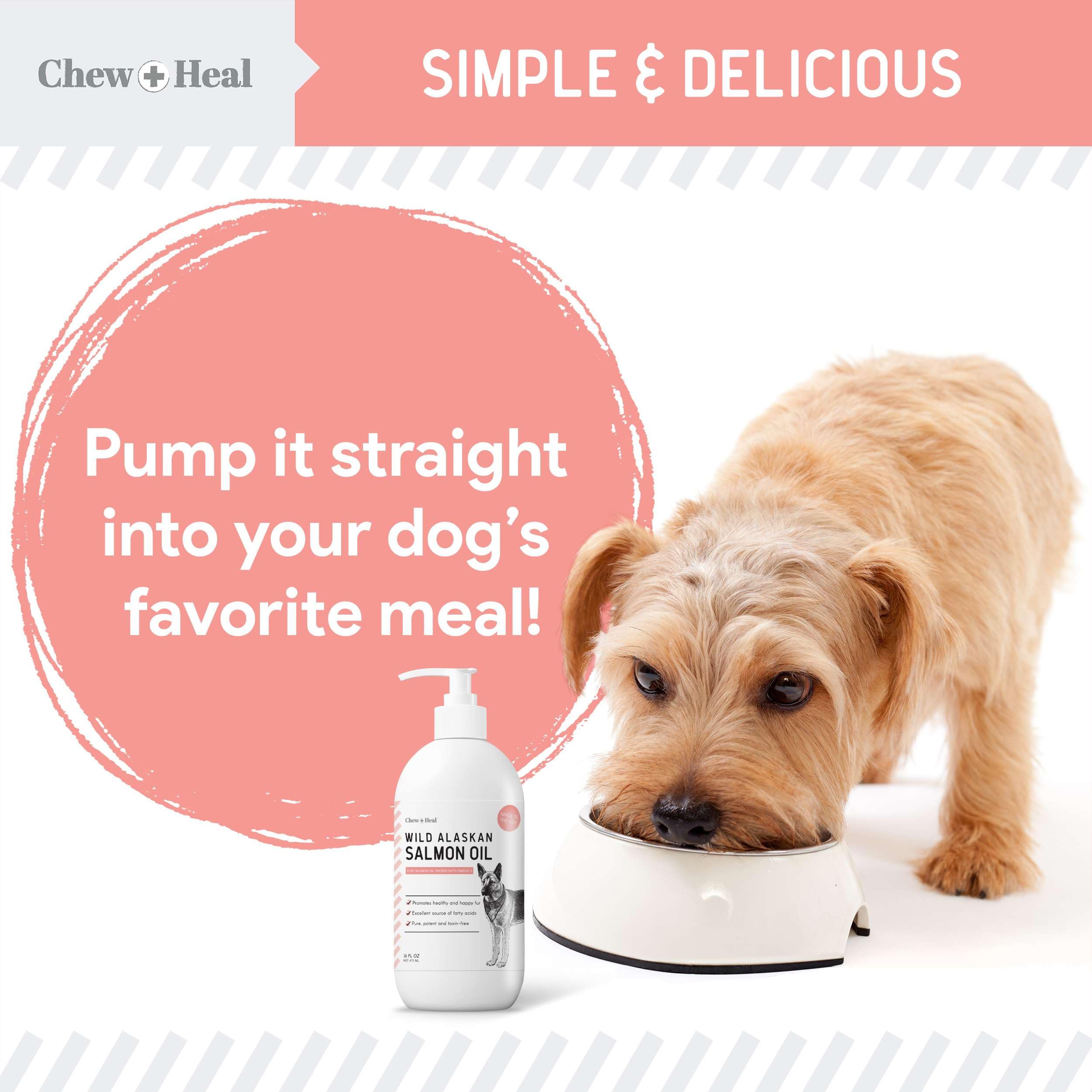 Foto 7 | Suplemento De Aceite De Salmón De Alaska Chew + Heal Wild 946 Ml Para Perros - Venta Internacional.