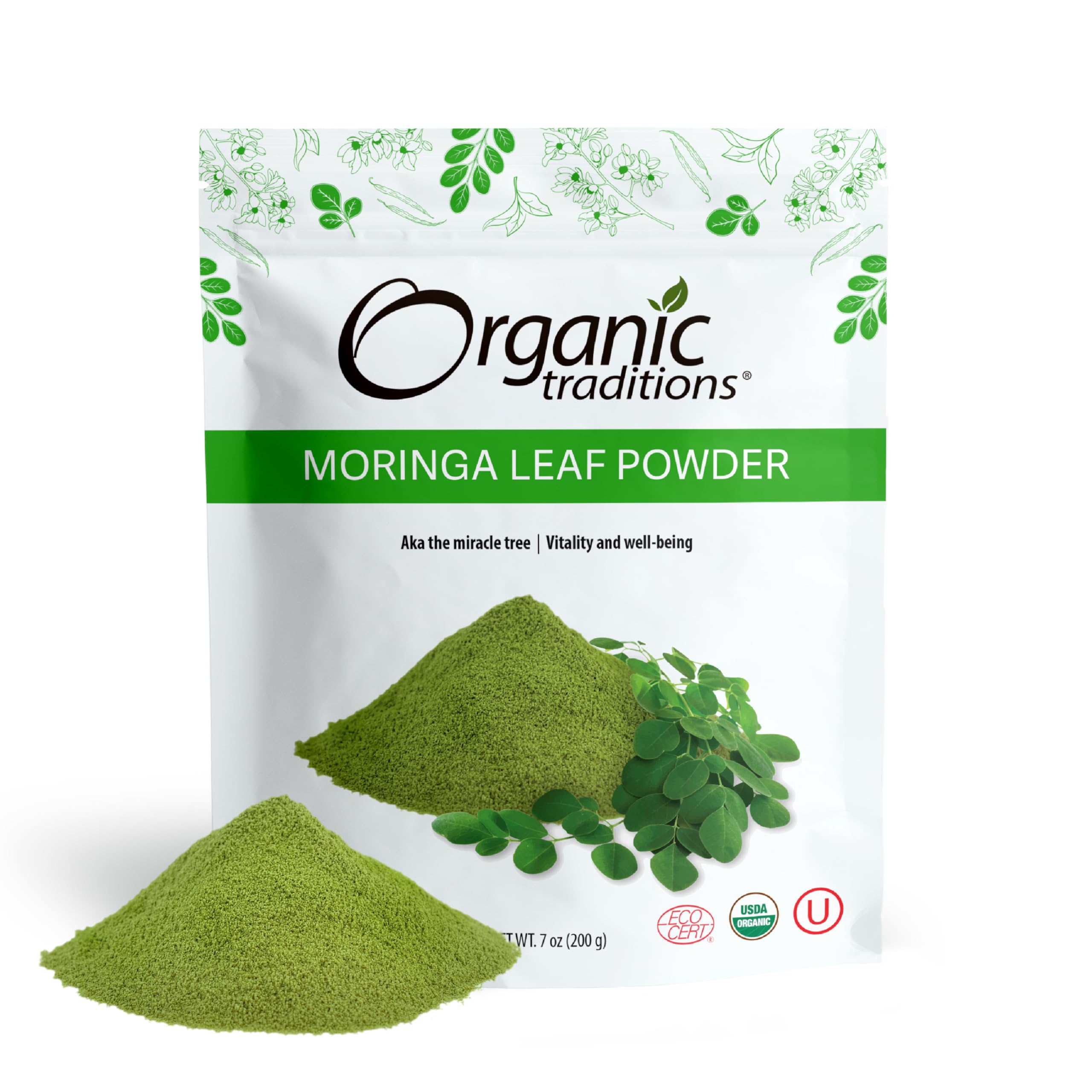 Foto 2 pulgar | Moringa En Polvo Organic Traditions  Bolsa De 200 G  40 Porciones - Venta Internacional.