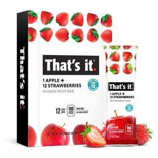 Foto 1 | Bar De Frutas Eso Es Todo. Apple + Strawberry 100% Natural (paquete De 12) - Venta Internacional.