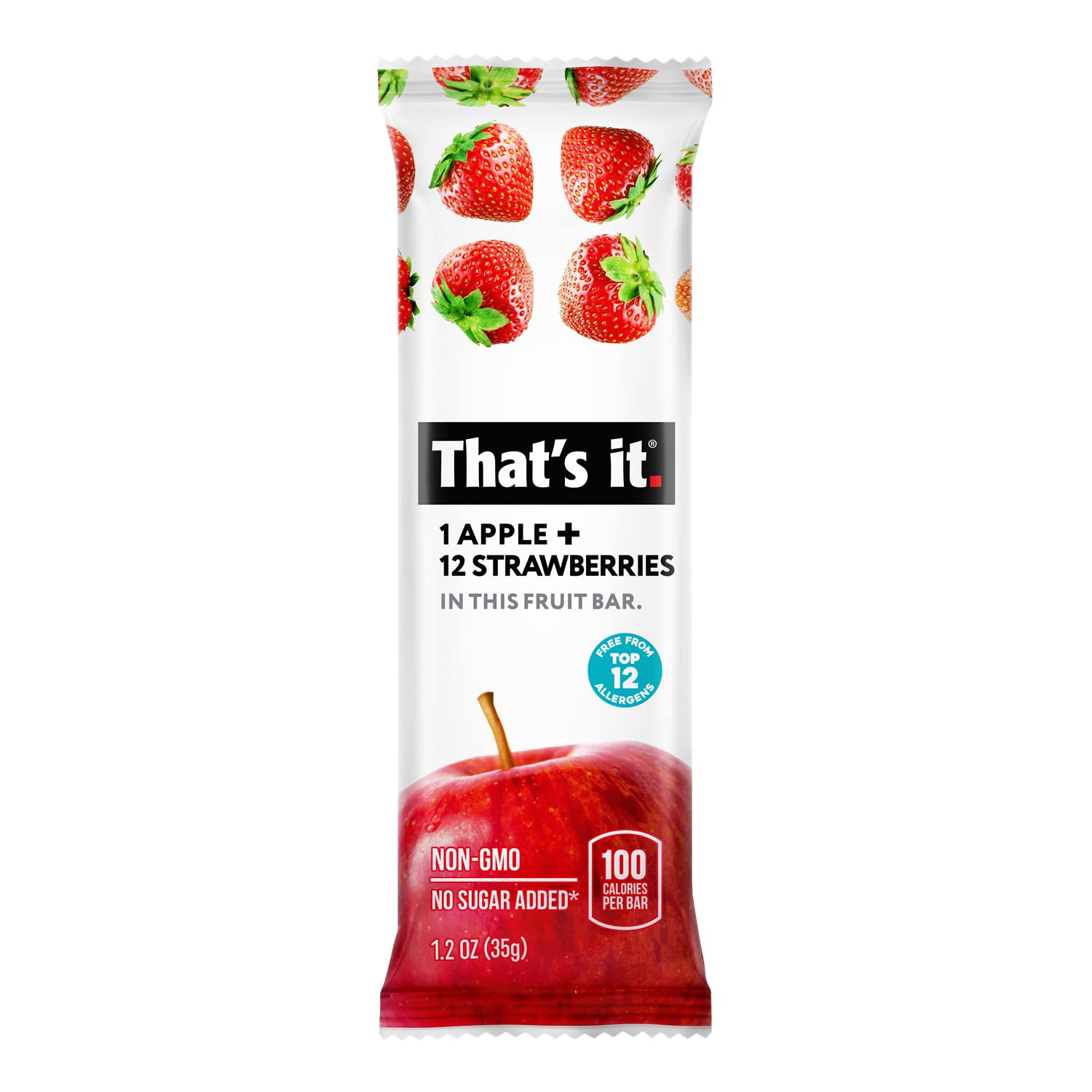 Foto 3 pulgar | Bar De Frutas Eso Es Todo. Apple + Strawberry 100% Natural (paquete De 12) - Venta Internacional.