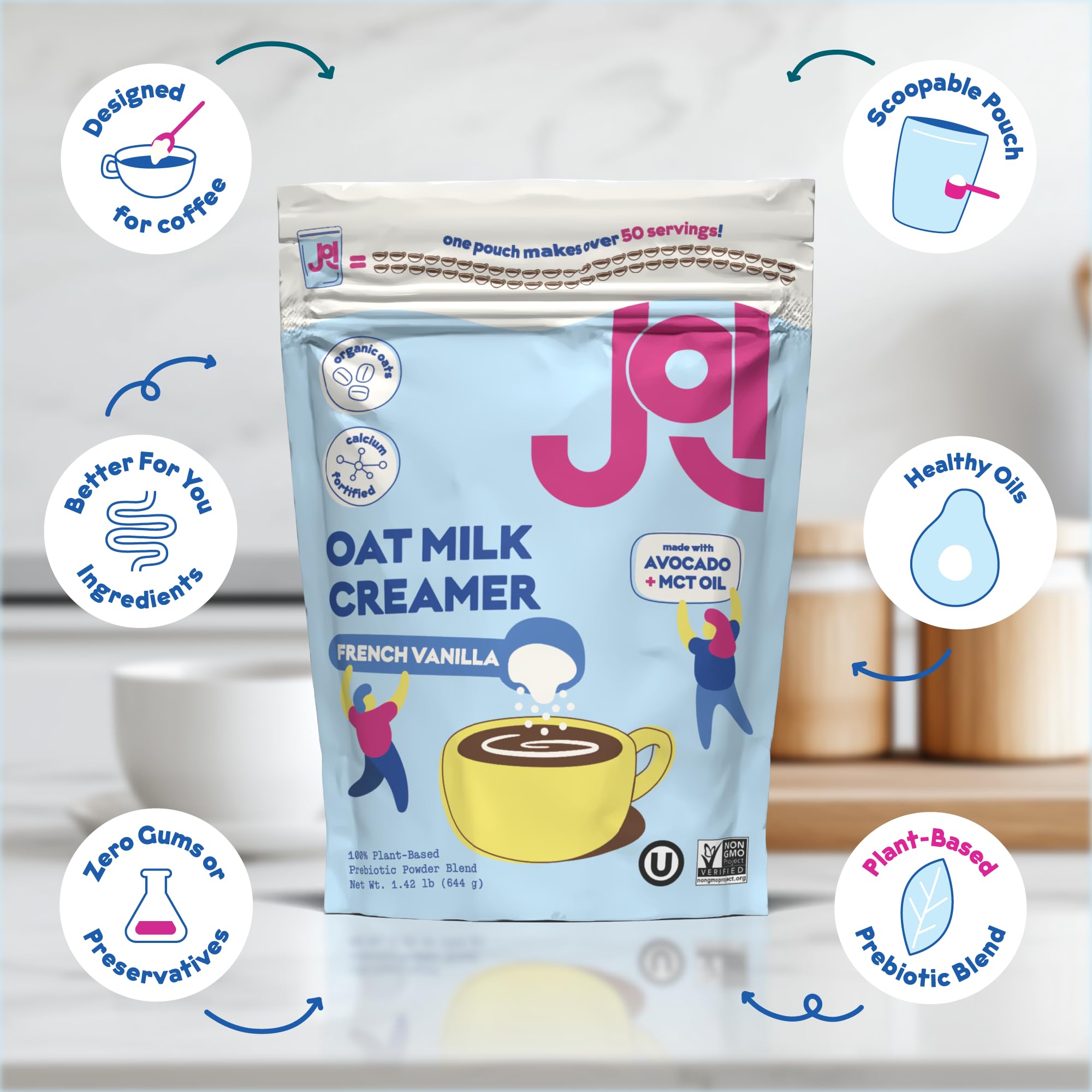 Foto 3 pulgar | Crema De Café Con Leche De Avena Joi French Vanilla 50 Porciones - Venta Internacional.