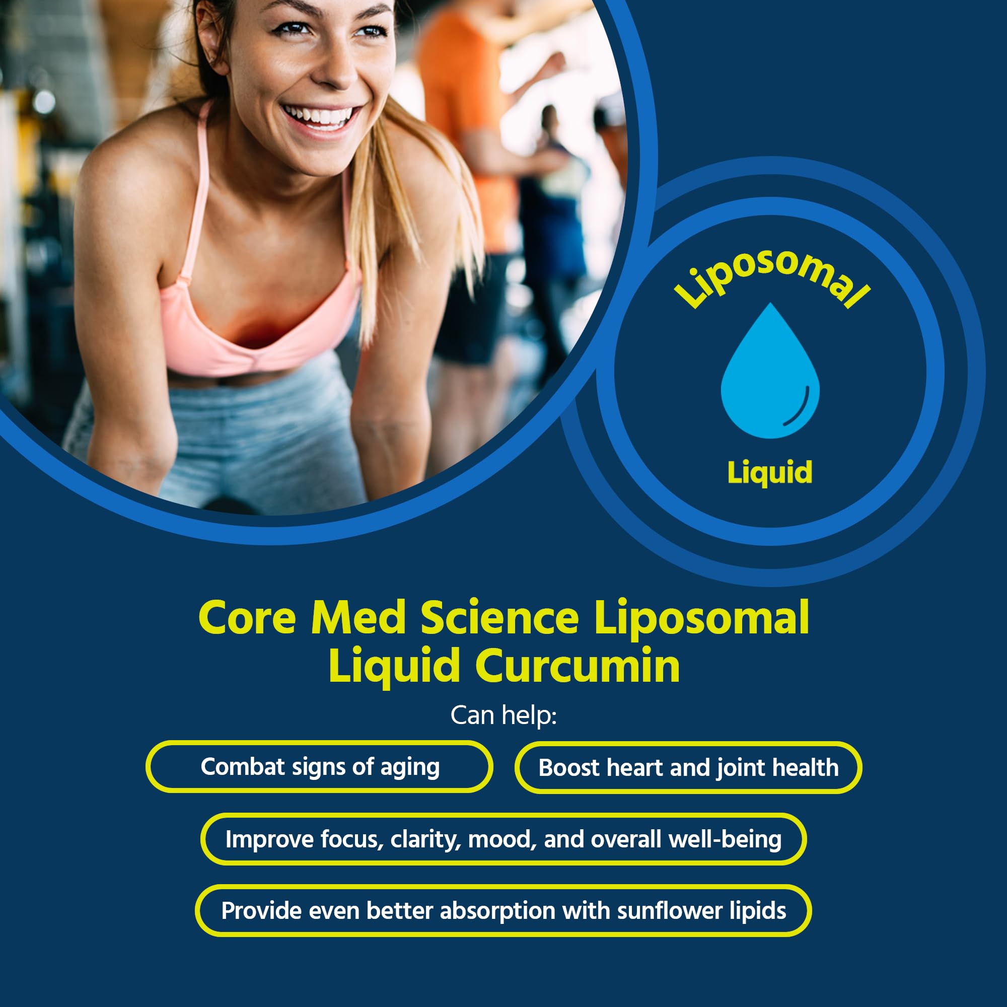 Foto 3 pulgar | Suplemento Core Med Science De Curcumina Liposomal  180 Ml - Venta Internacional.