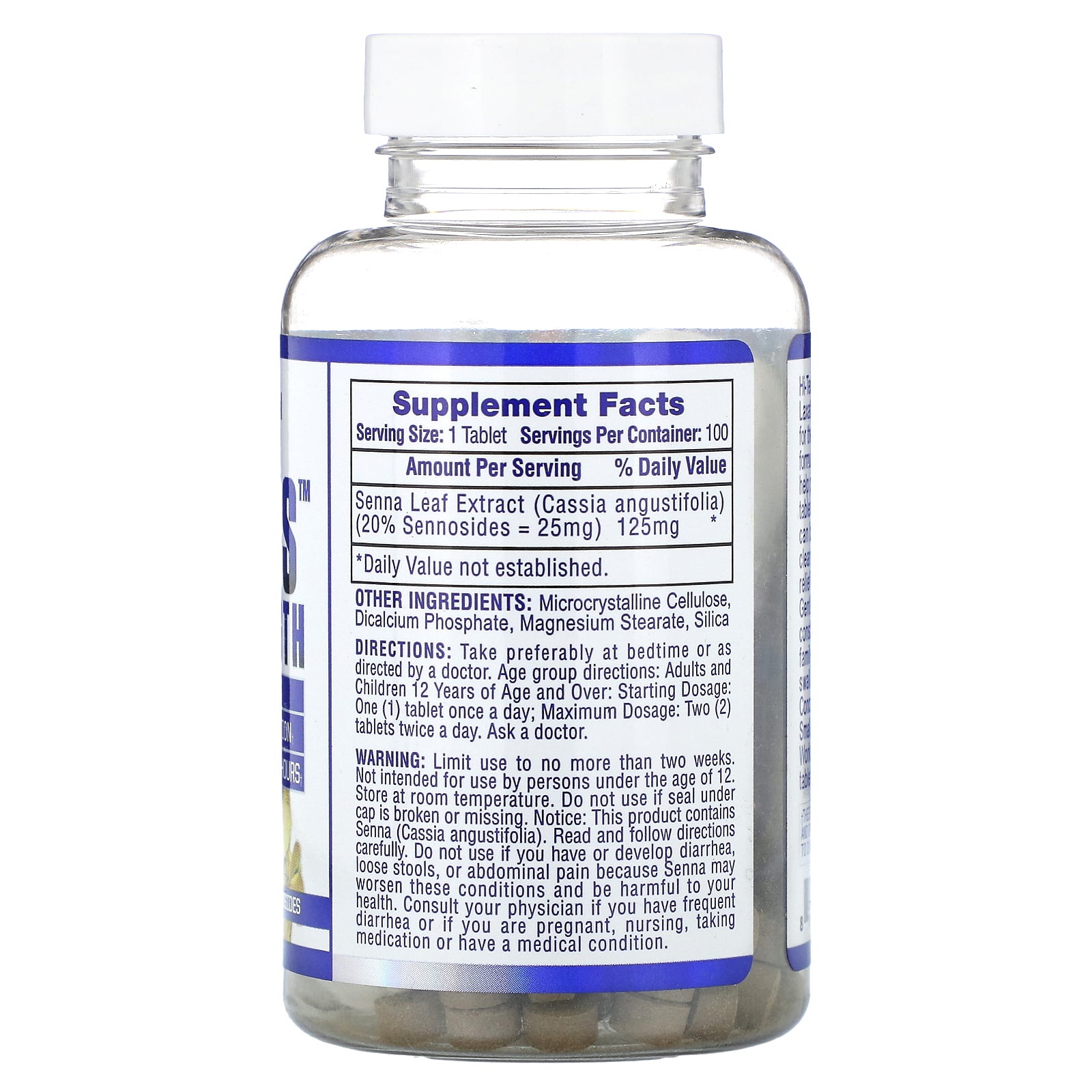 Foto 2 | Suplemento Hi Tech Pharmaceuticals Senna Xs 125 Mg 100 Comprimidos - Venta Internacional.