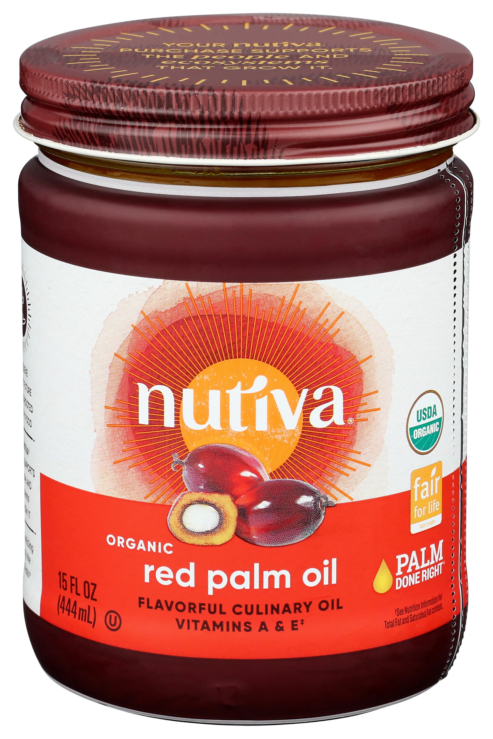 Foto 2 pulgar | Aceite De Palma Roja Nutiva Organic Fair Trade 450 Ml - Venta Internacional.