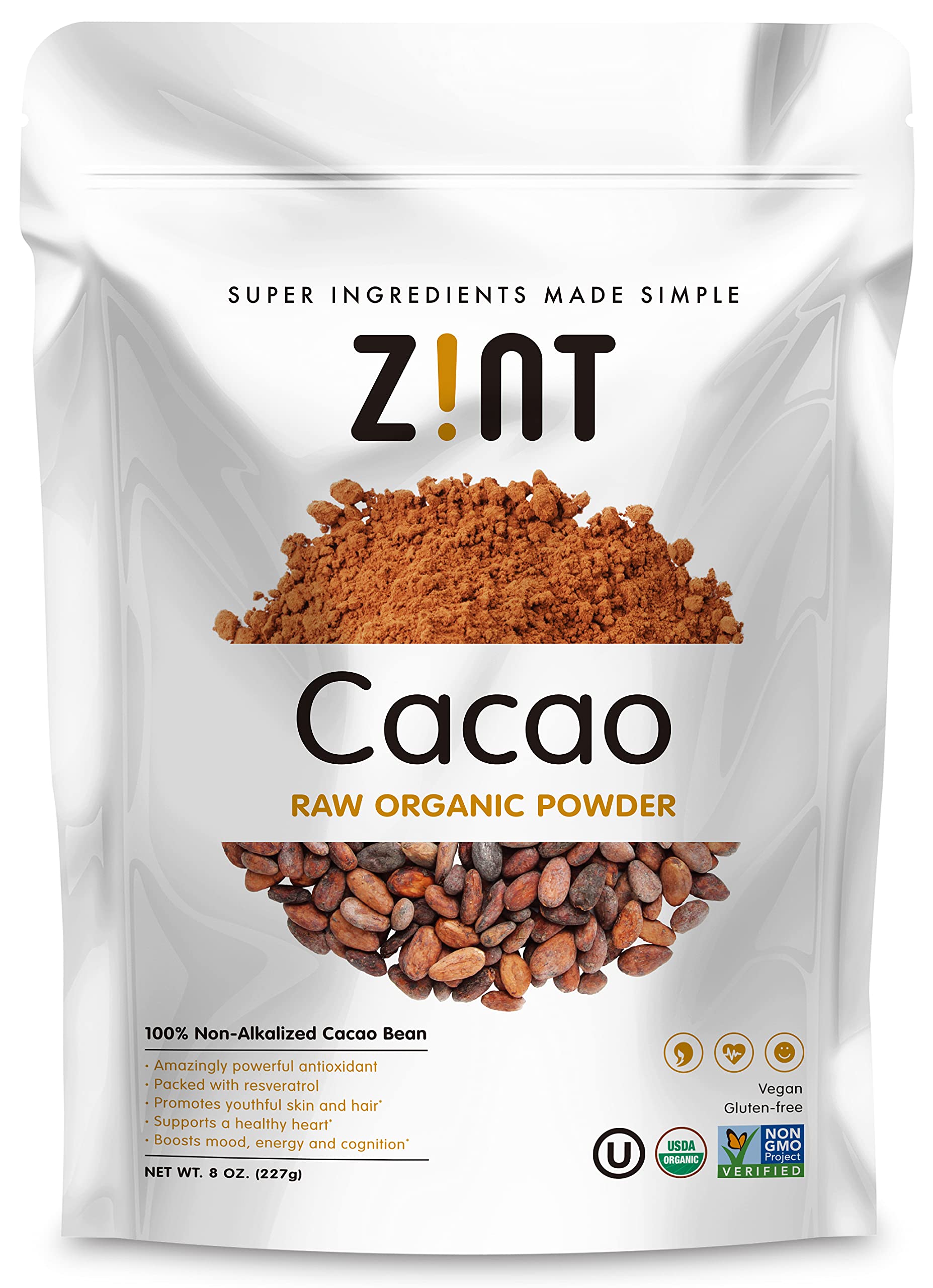 Foto 2 pulgar | Cacao En Polvo Zint Organic 240 Ml  Antienvejecimiento Certificado Paleo - Venta Internacional.