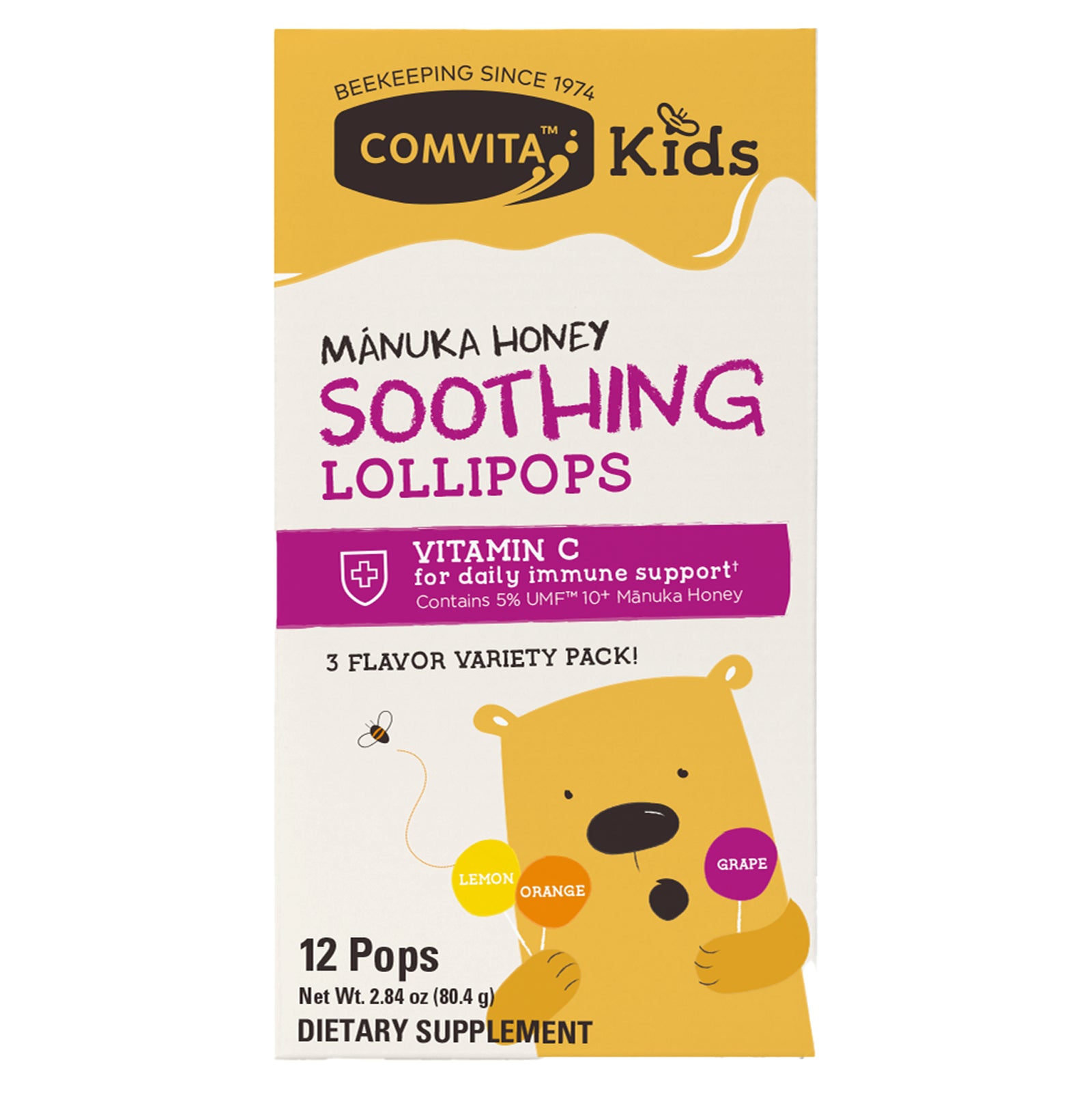 Foto 2 pulgar | Lollipops Comvita Kids Miel De Manuka  Calmante  80 4 G  12 Tragos - Venta Internacional.