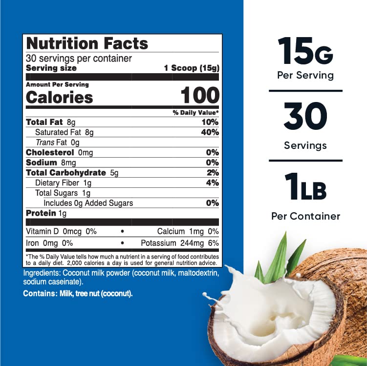 Foto 3 pulgar | Leche De Coco En Polvo Nutricost 454 G - Venta Internacional.