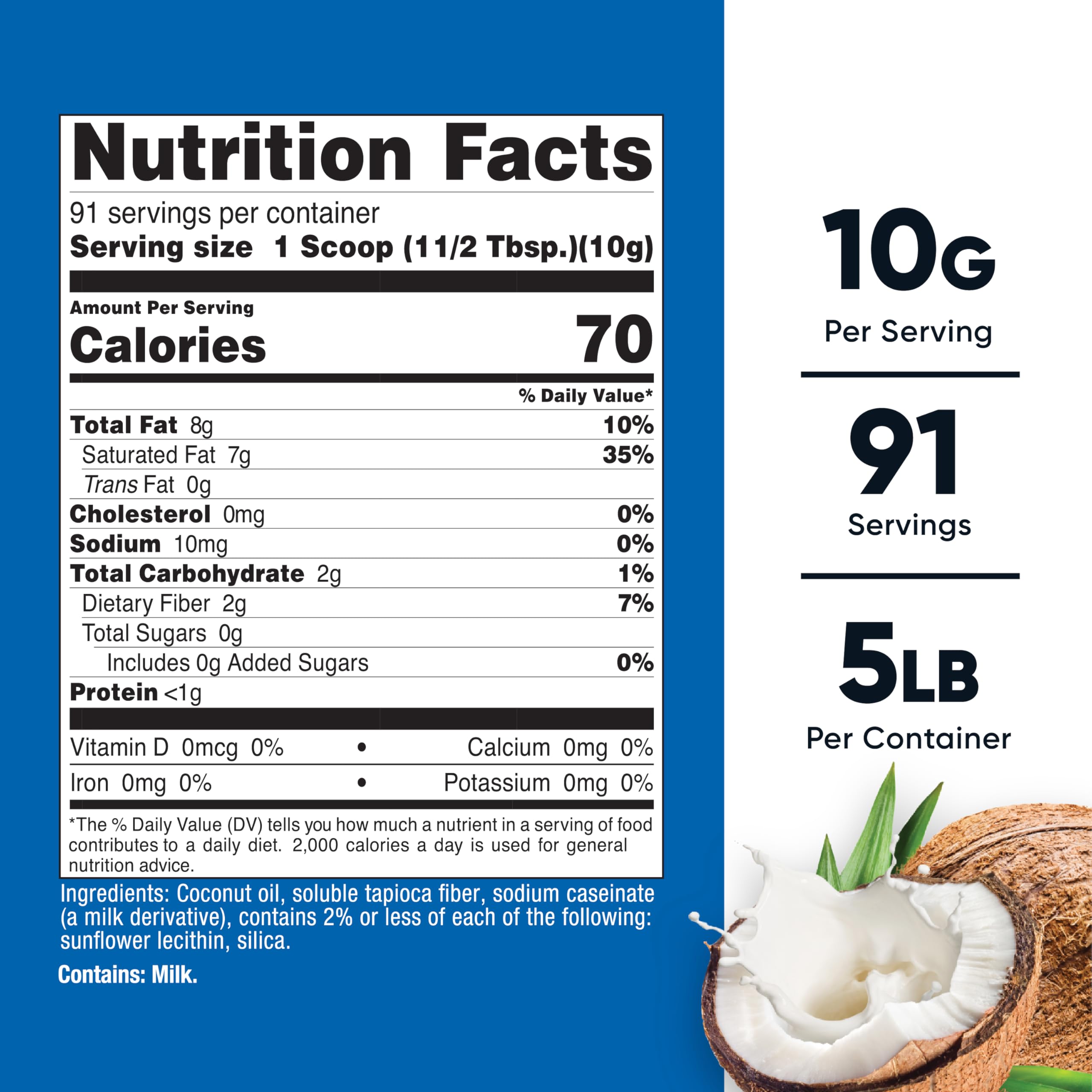 Foto 3 pulgar | Aceite De Coco En Polvo Nutricost 0.9 Kg (90 Porciones) Sin Ogm - Venta Internacional.