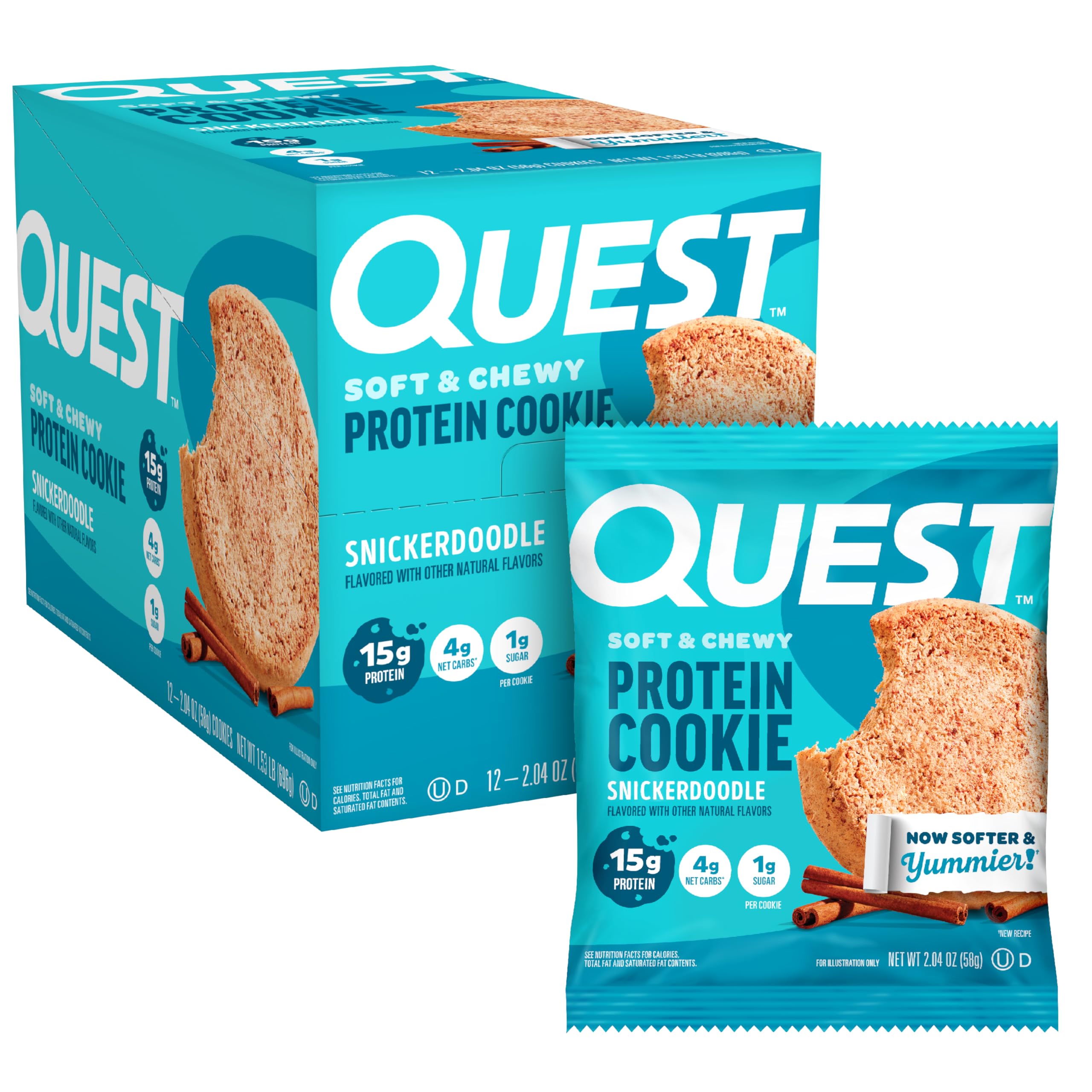 Foto 2 pulgar | Protein Cookie Quest Nutrition Snickerdoodle  15 G De Proteína - Venta Internacional.