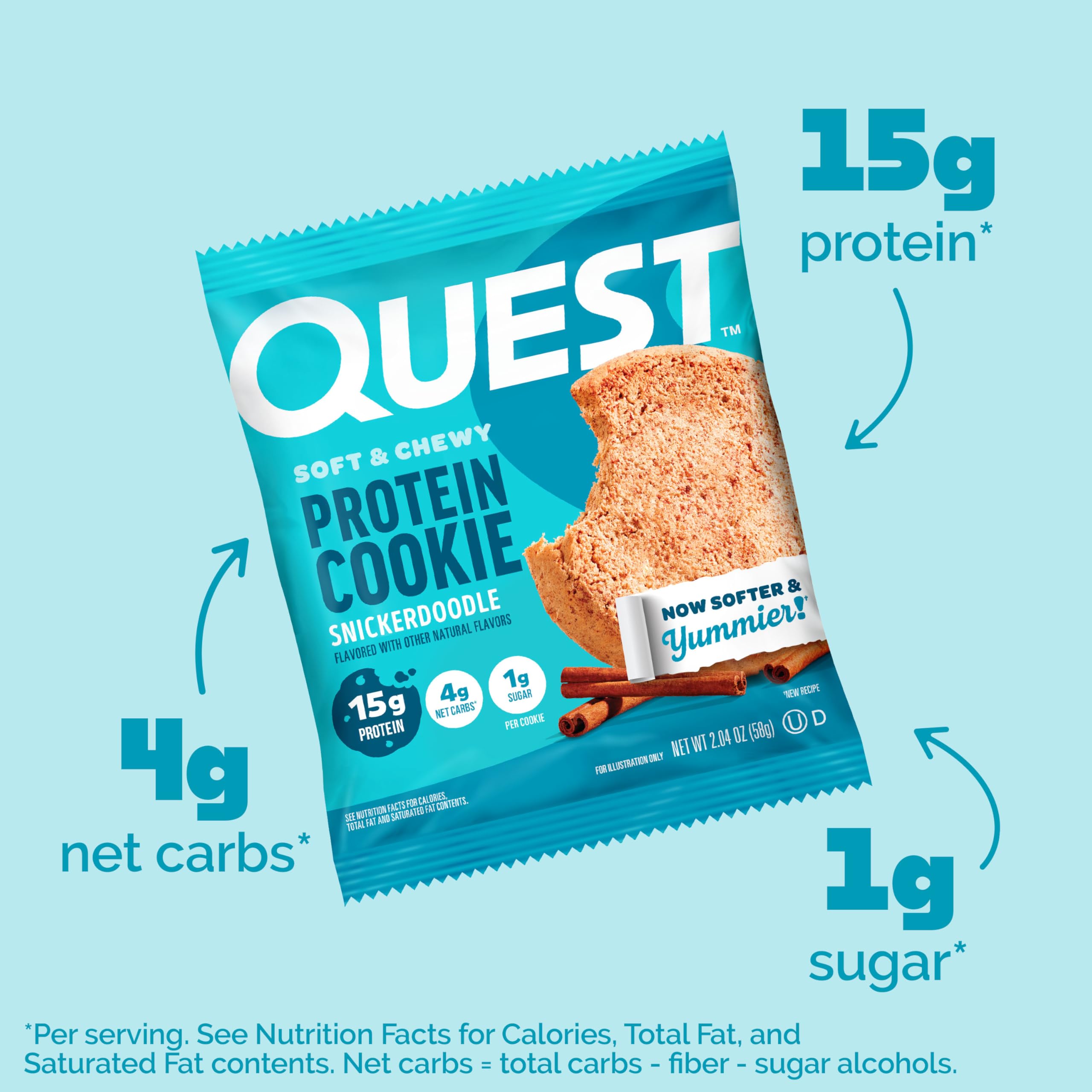 Foto 3 pulgar | Protein Cookie Quest Nutrition Snickerdoodle  15 G De Proteína - Venta Internacional.