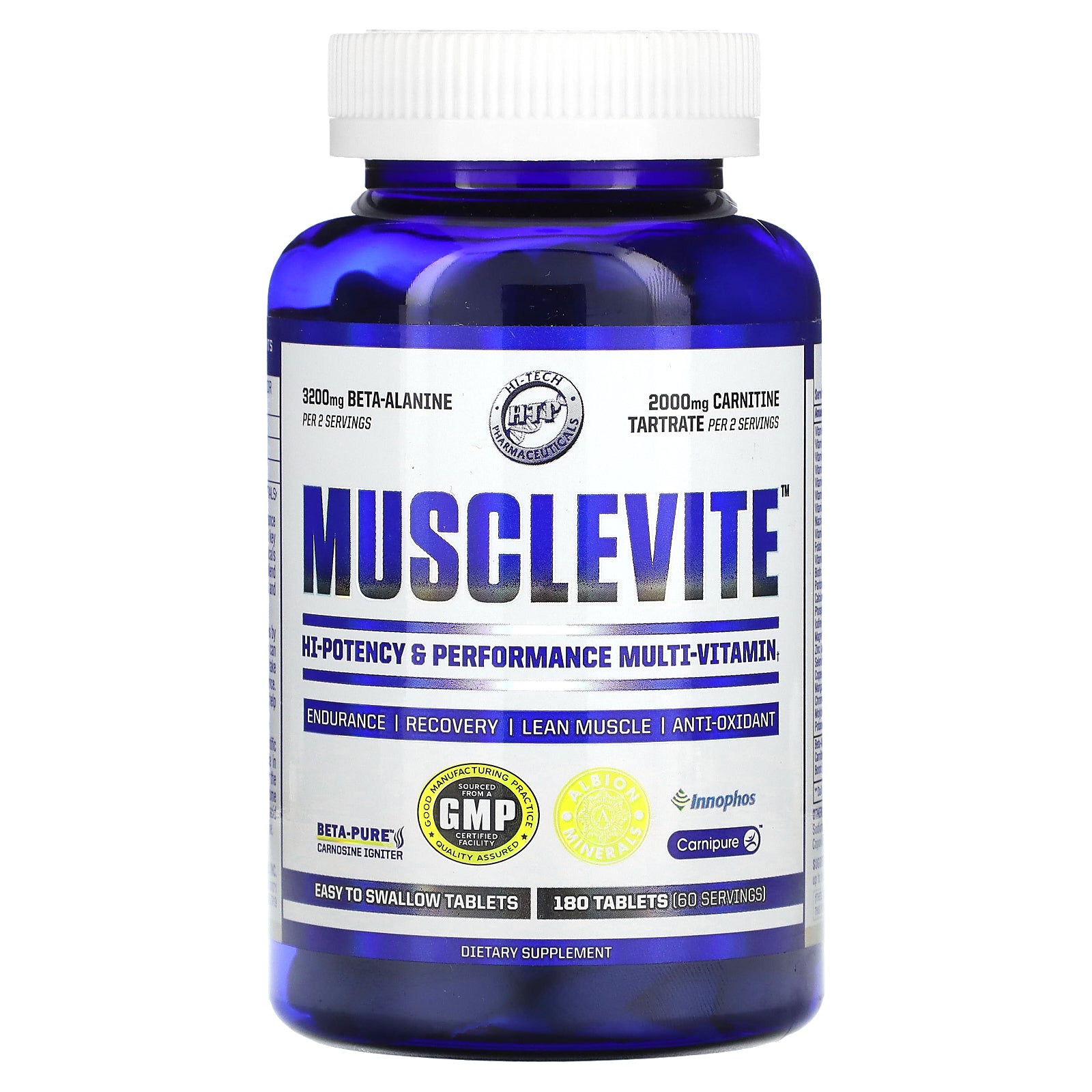 Foto 2 pulgar | Suplemento Hi Tech Pharmaceuticals Musclevite 180 Comprimidos - Venta Internacional.