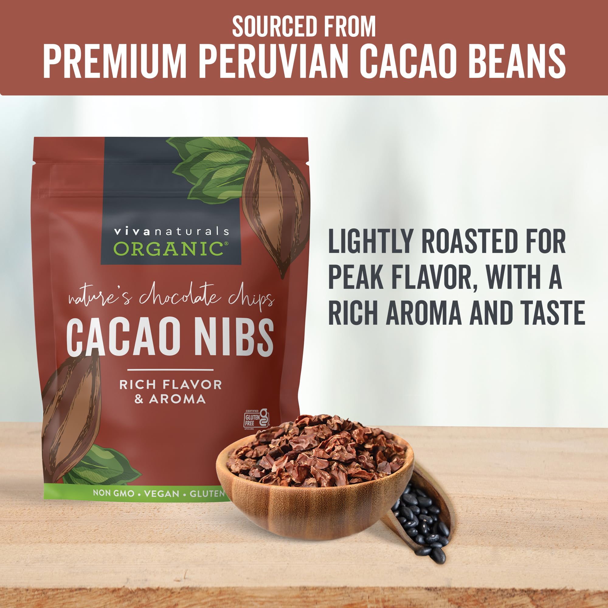 Foto 4 pulgar | Cacao Nibs Viva Naturals  Superalimento Cetovegano Orgánico De 454 G - Venta Internacional.