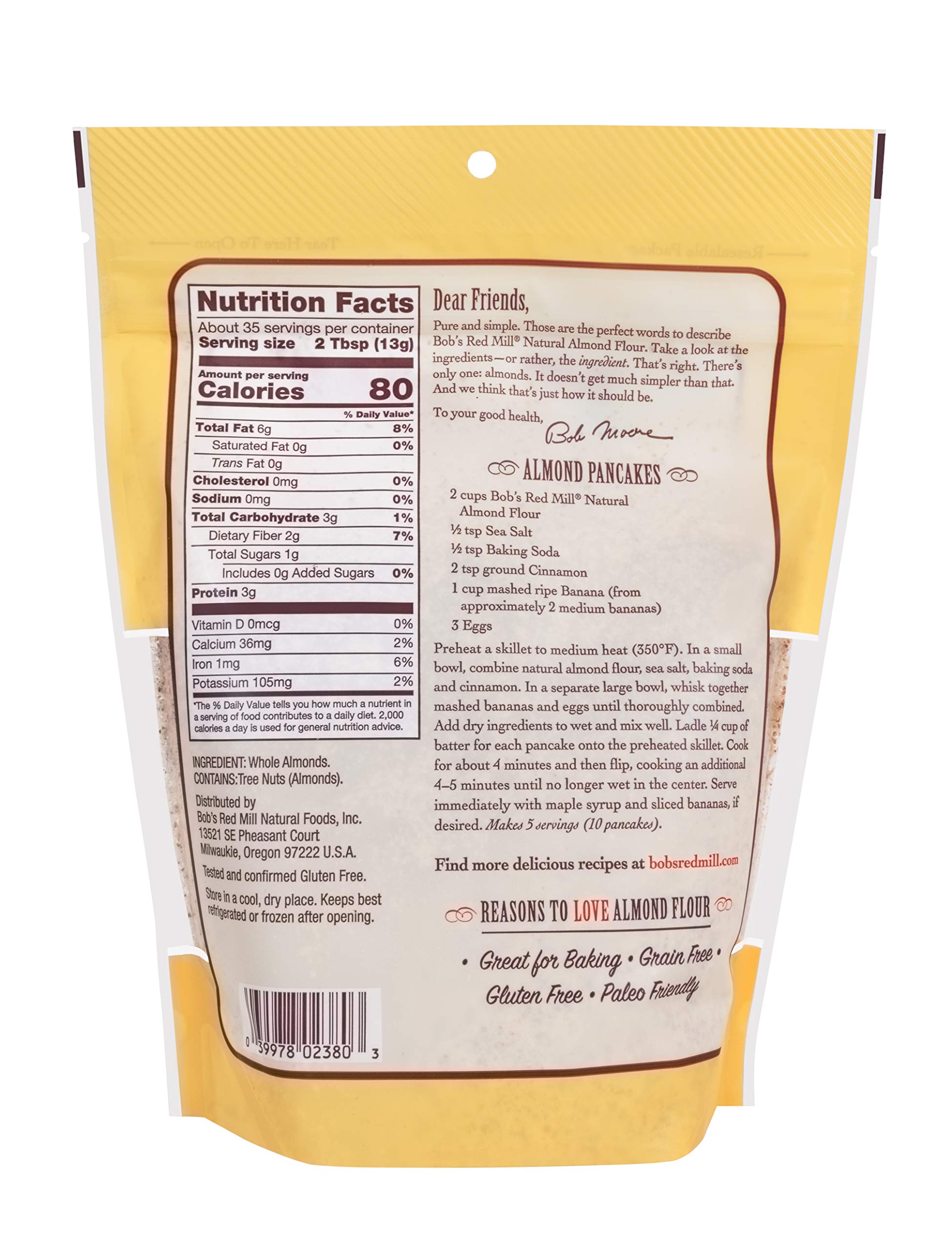Foto 3 | Harina De Almendras Bob's Red Mill Natural 473 Ml (paquete De 1) - Venta Internacional.