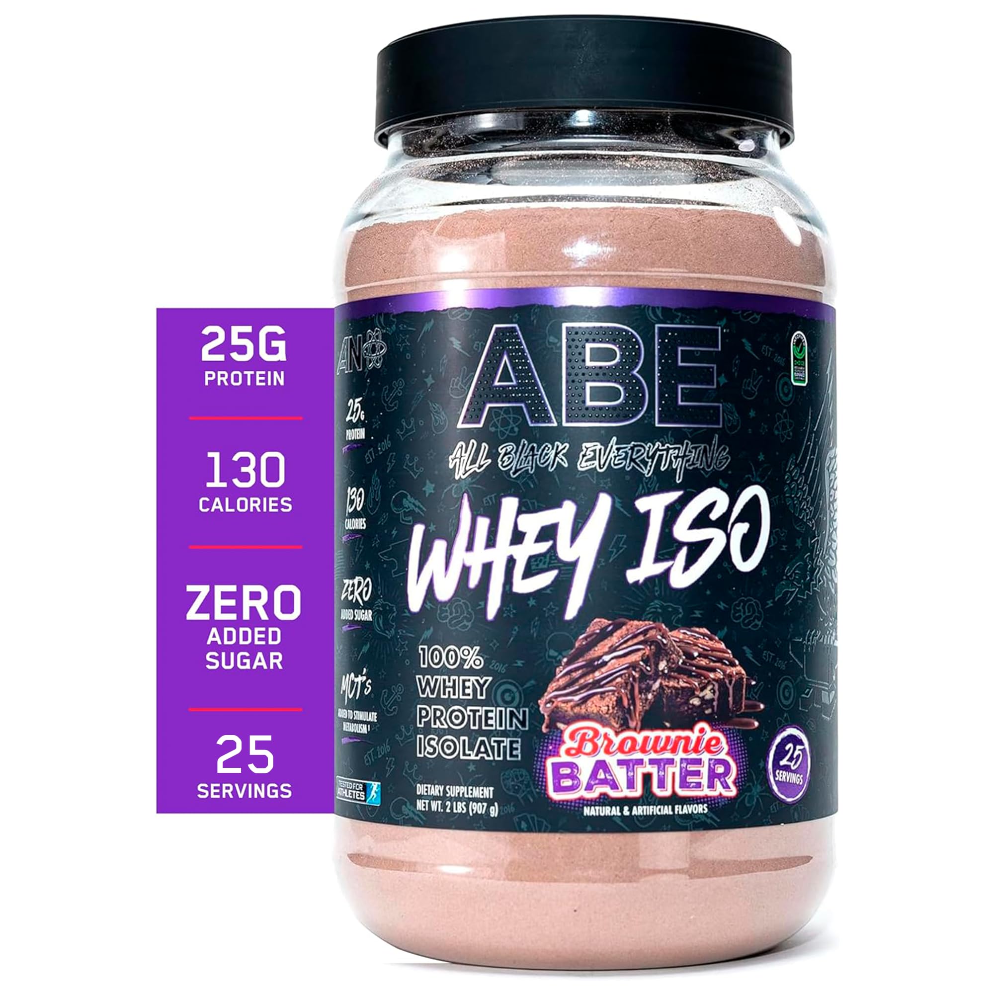 Foto 2 pulgar | Brownie De Proteína De Suero En Polvo Abe All Black Everything 25 G 27s - Venta Internacional.