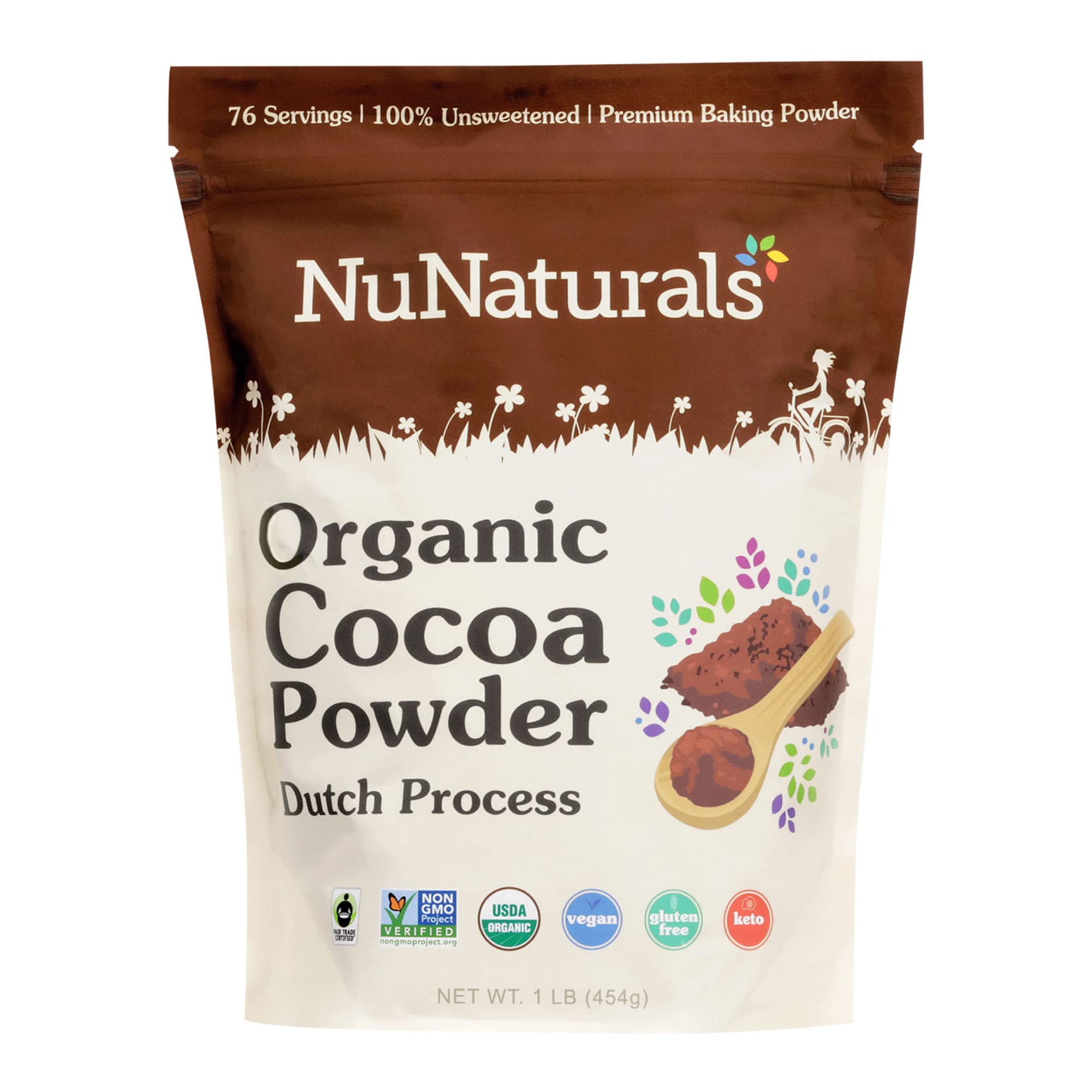 Foto 2 pulgar | Cacao En Polvo Nunaturals  Orgánico  Sin Azúcar  Comercio Justo  454 G - Venta Internacional.
