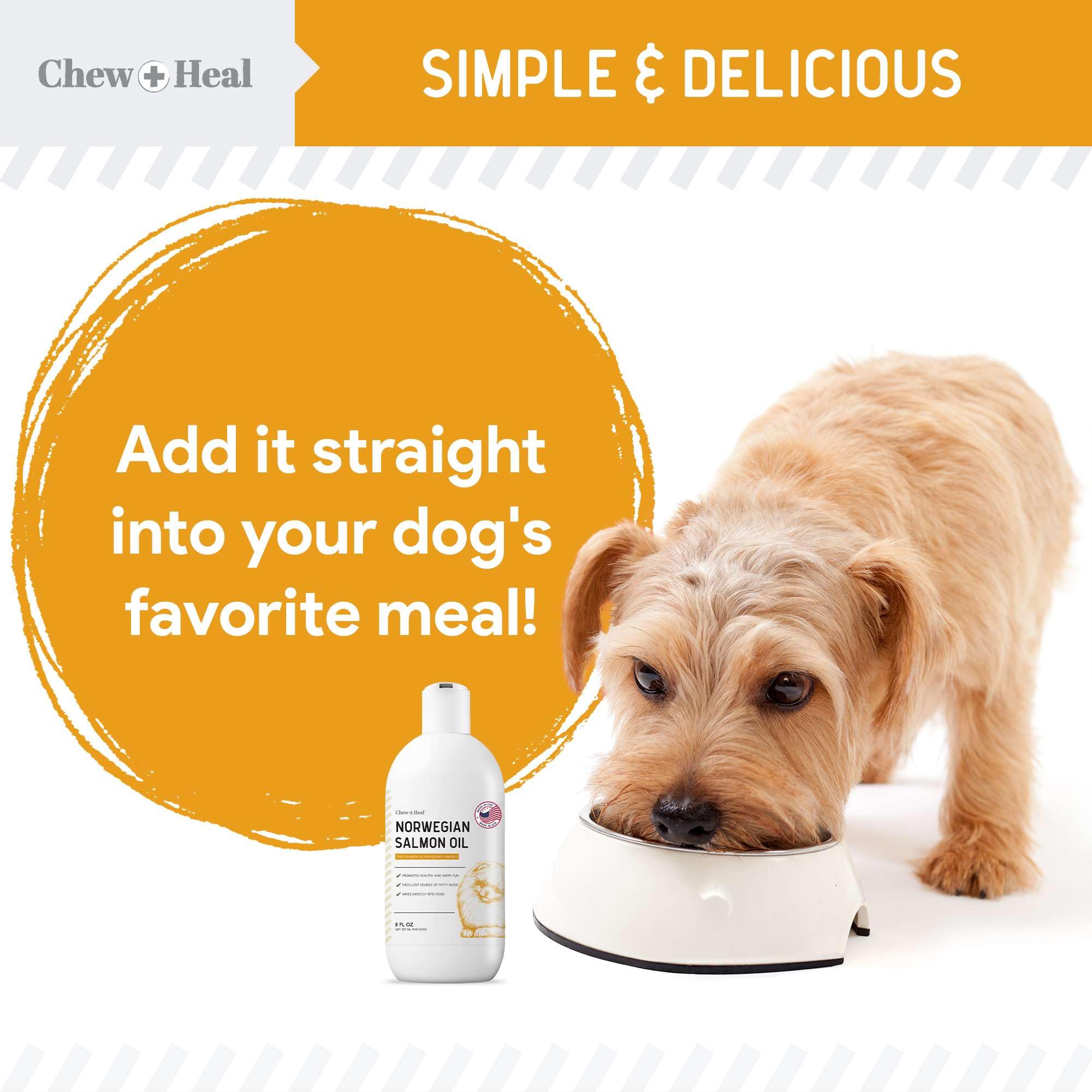 Foto 7 pulgar | Suplemento De Aceite De Salmón Noruego Chew + Heal  240 Ml  Para Perros - Venta Internacional.