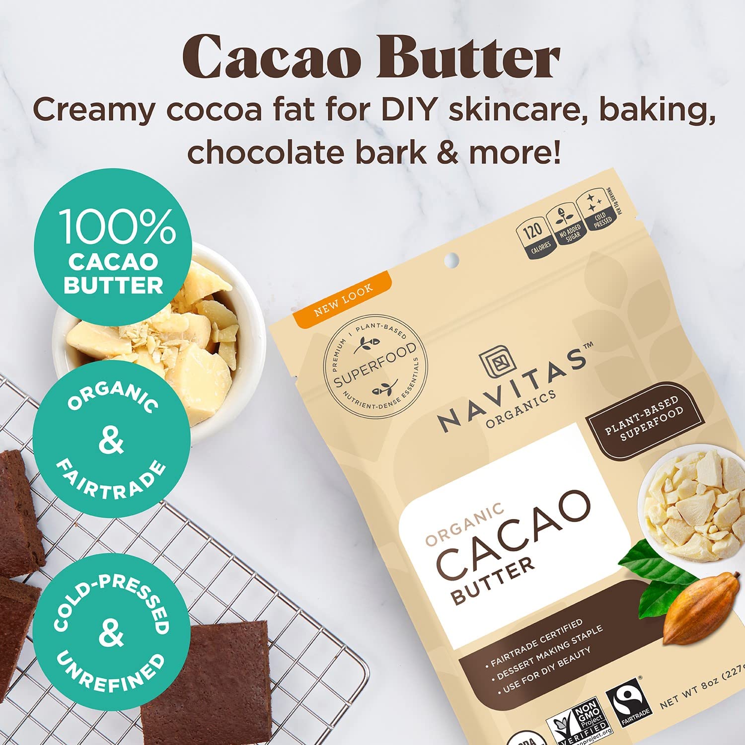 Foto 3 pulgar | Manteca De Cacao Navitas Organics  240 Ml  Orgánica  Sin Ogm  De Comercio Justo - Venta Internacional.