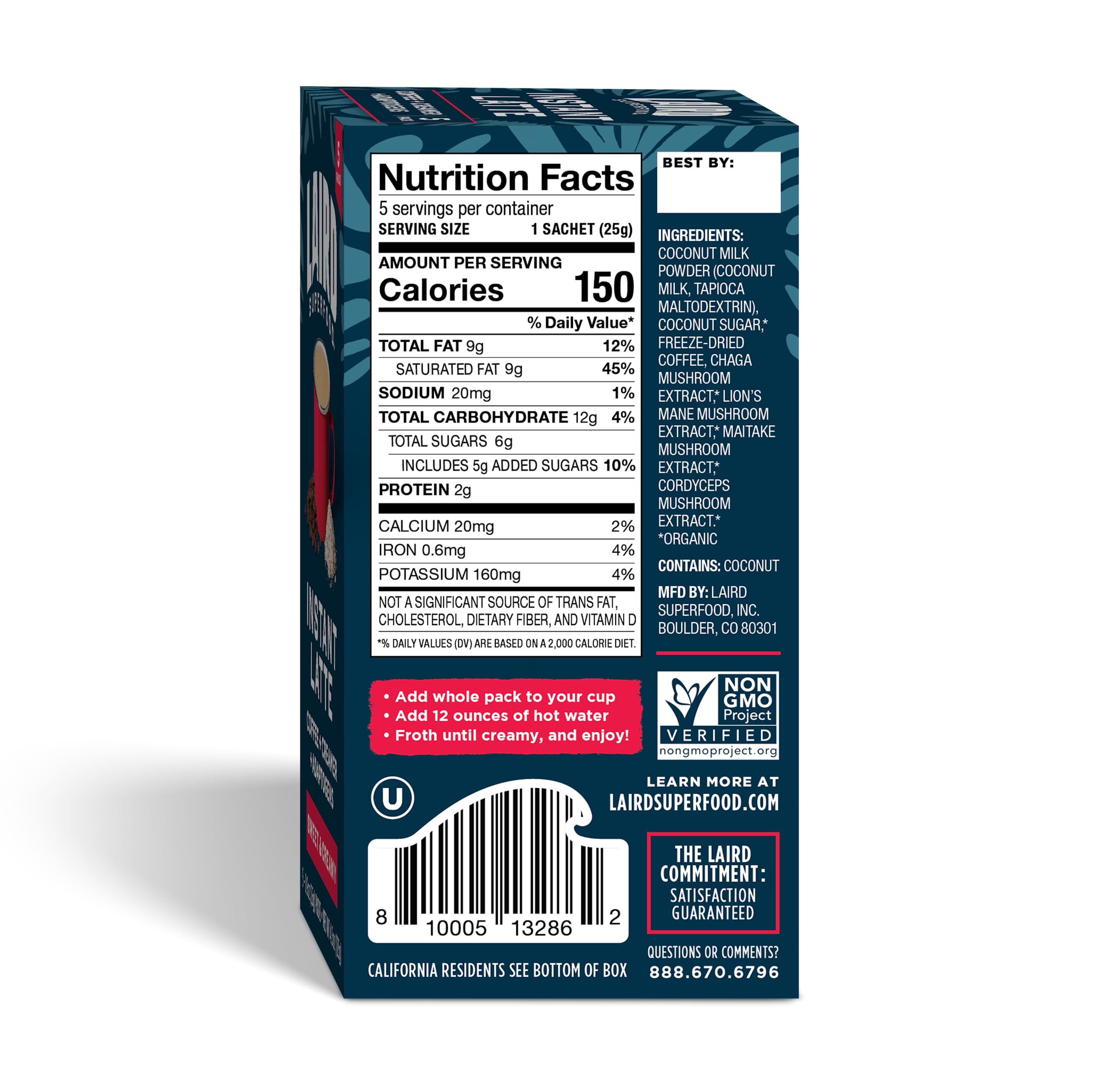 Foto 4 pulgar | Instant Latte Laird Superfood  Dulce Y Cremoso Con Adaptógenos - Venta Internacional.