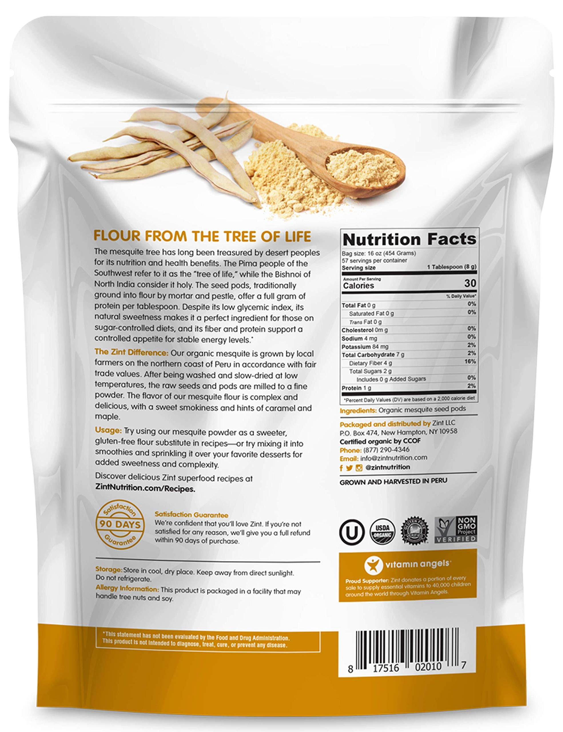 Foto 2 | Mezquite Crudo En Polvo Superfood Zint  473 Ml  Orgánico Y Vegano - Venta Internacional.