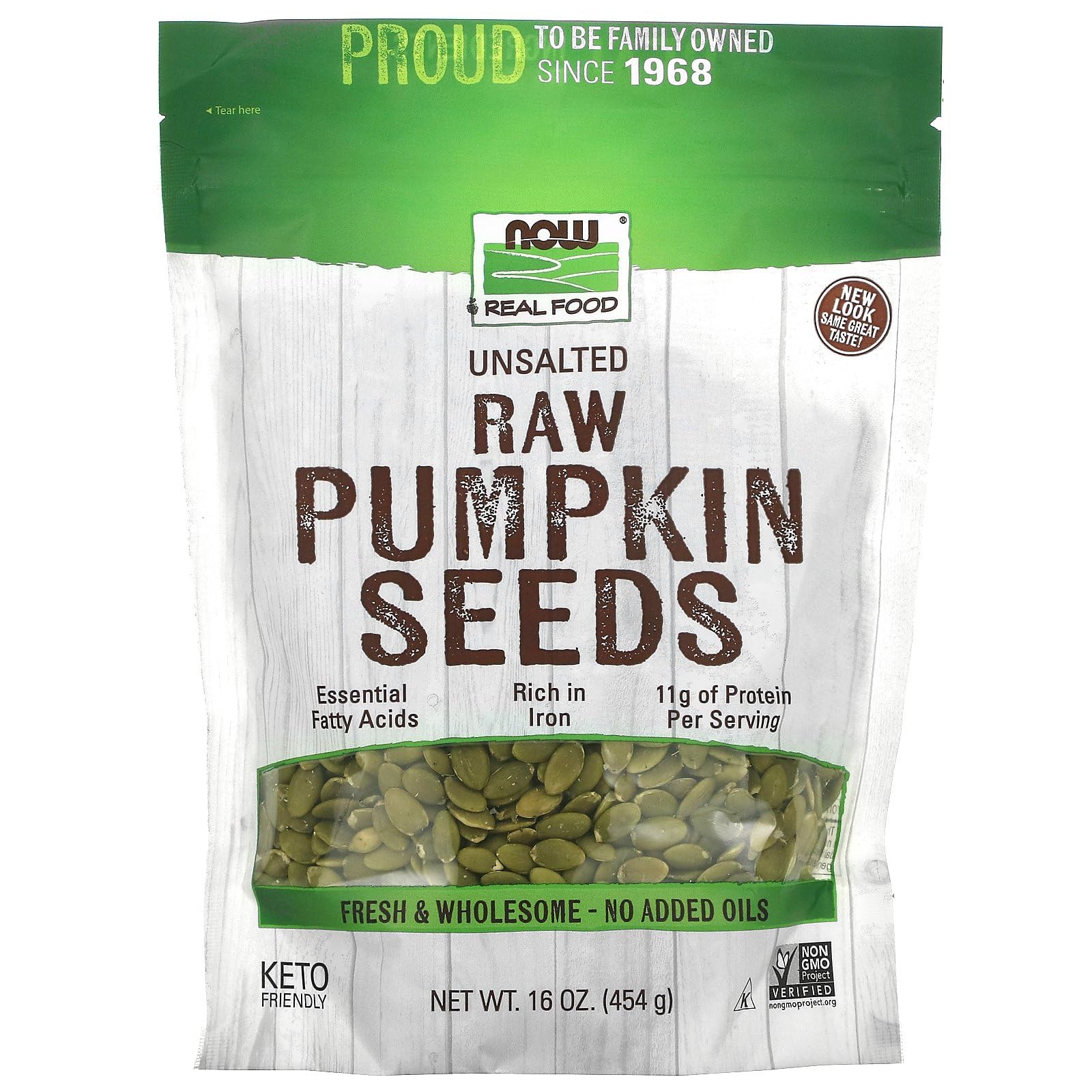 Foto 2 pulgar | Pumpkin Seeds Now Foods Raw  454 G  Ricas En Hierro  11 G De Proteína - Venta Internacional.