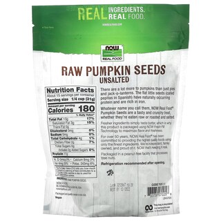 Foto 2 | Pumpkin Seeds Now Foods Raw 454 G Ricas En Hierro 11 G De Proteína - Venta Internacional.