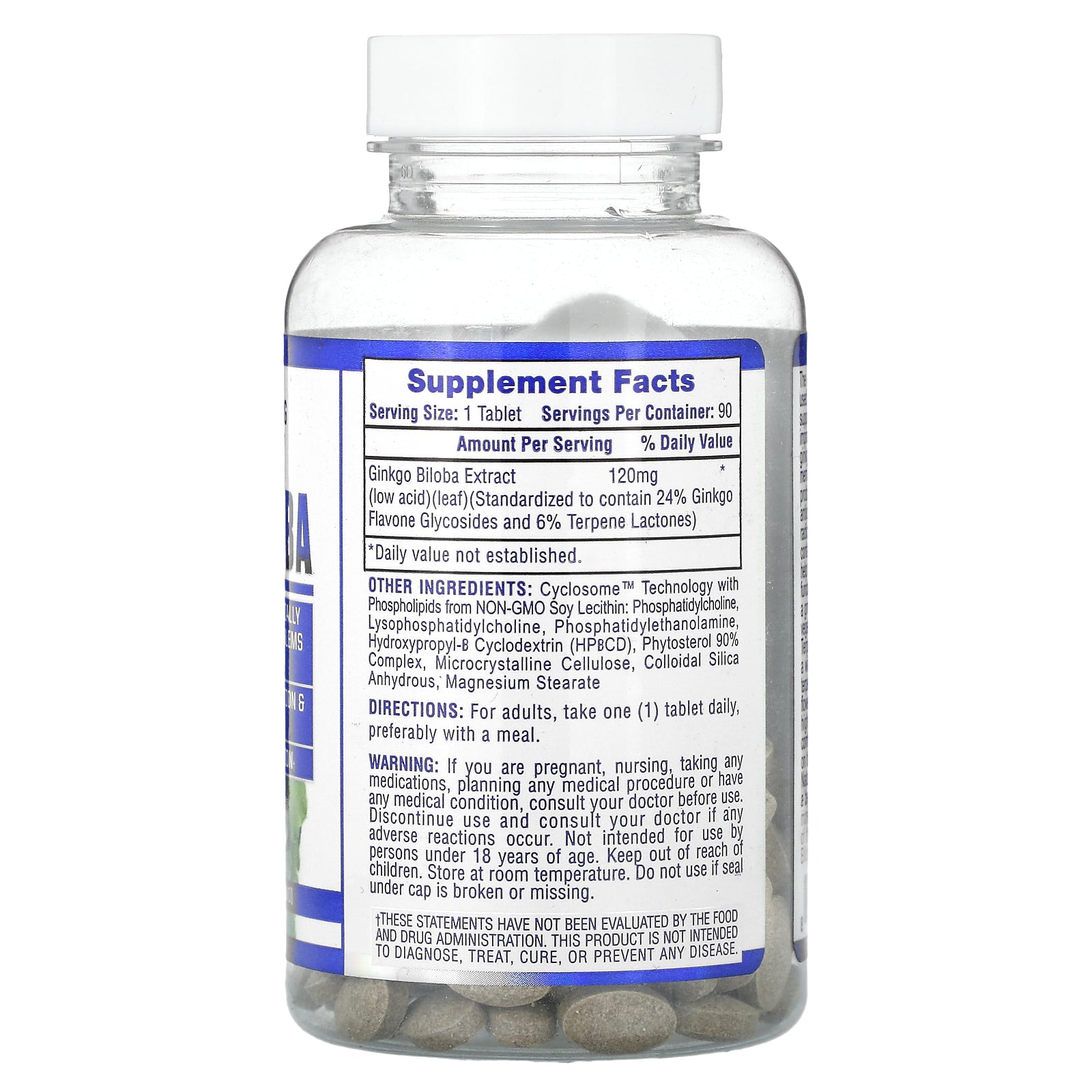 Foto 3 pulgar | Suplemento Hi Tech Pharmaceuticals Gingko Biloba 120 Mg 90 Comprimidos - Venta Internacional.