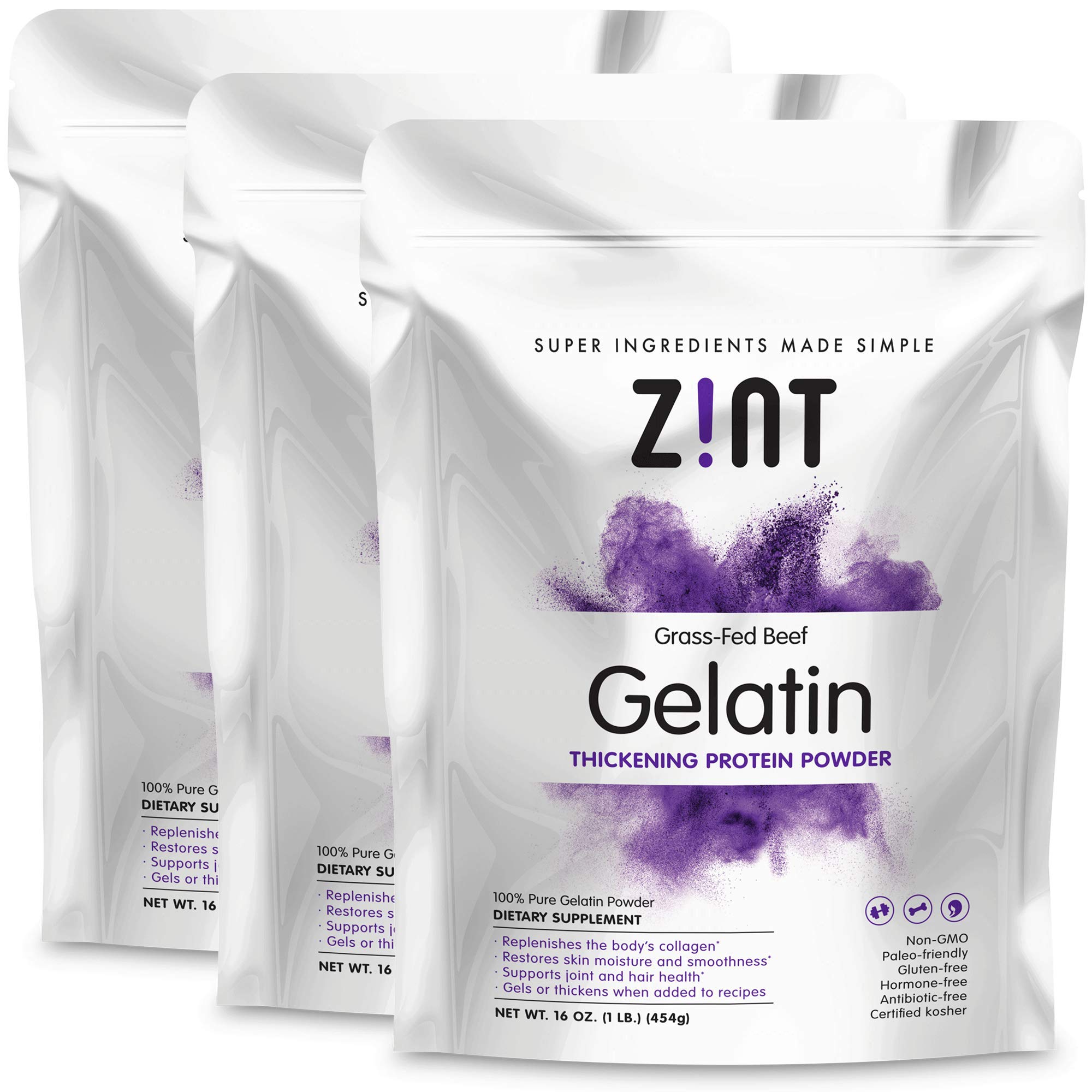 Foto 2 pulgar | Gelatina En Polvo Zint Sin Sabor  473 Ml  Colágeno Antienvejecimiento - Venta Internacional.