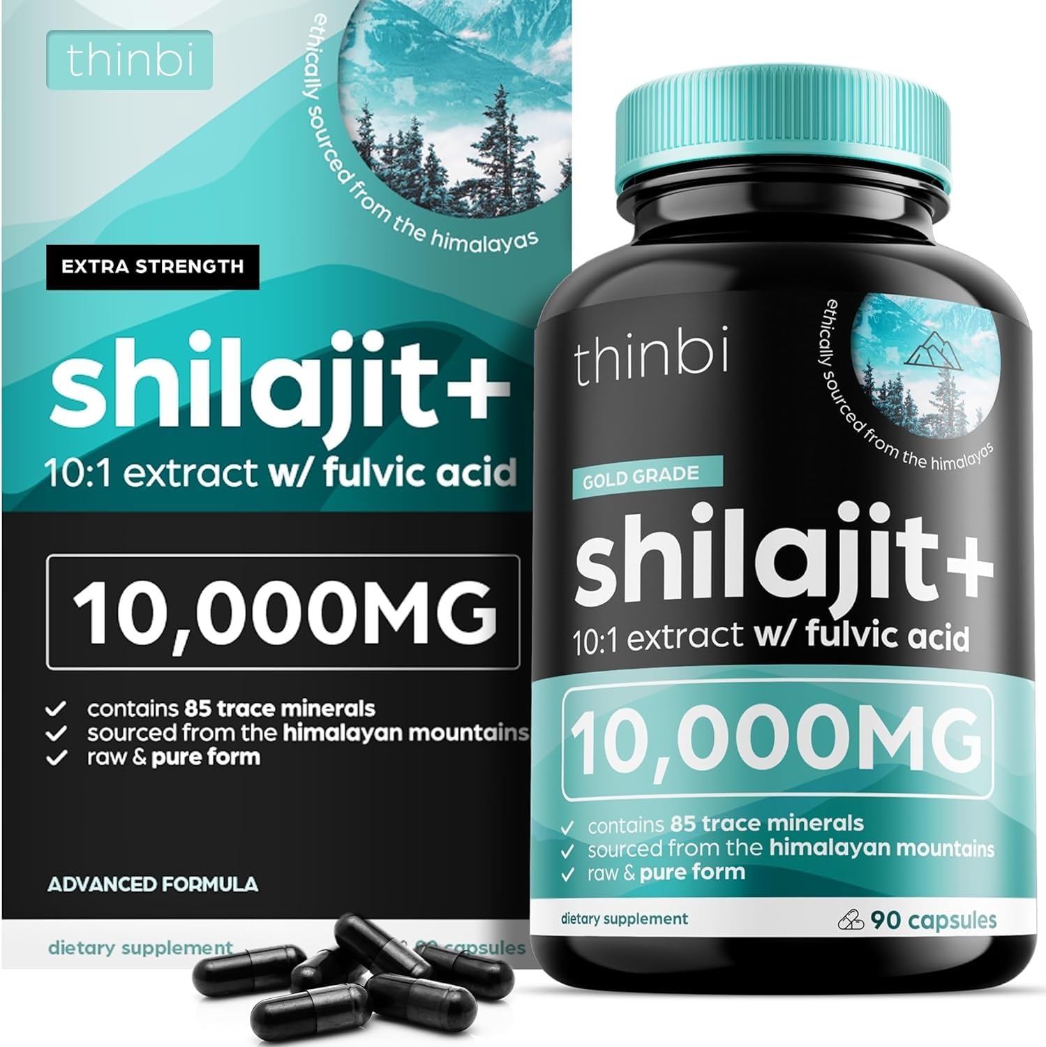 Foto 2 pulgar | Suplemento Thinbi Pure Himalayan Shilajit  10000 Mg  90 Cápsulas - Venta Internacional.