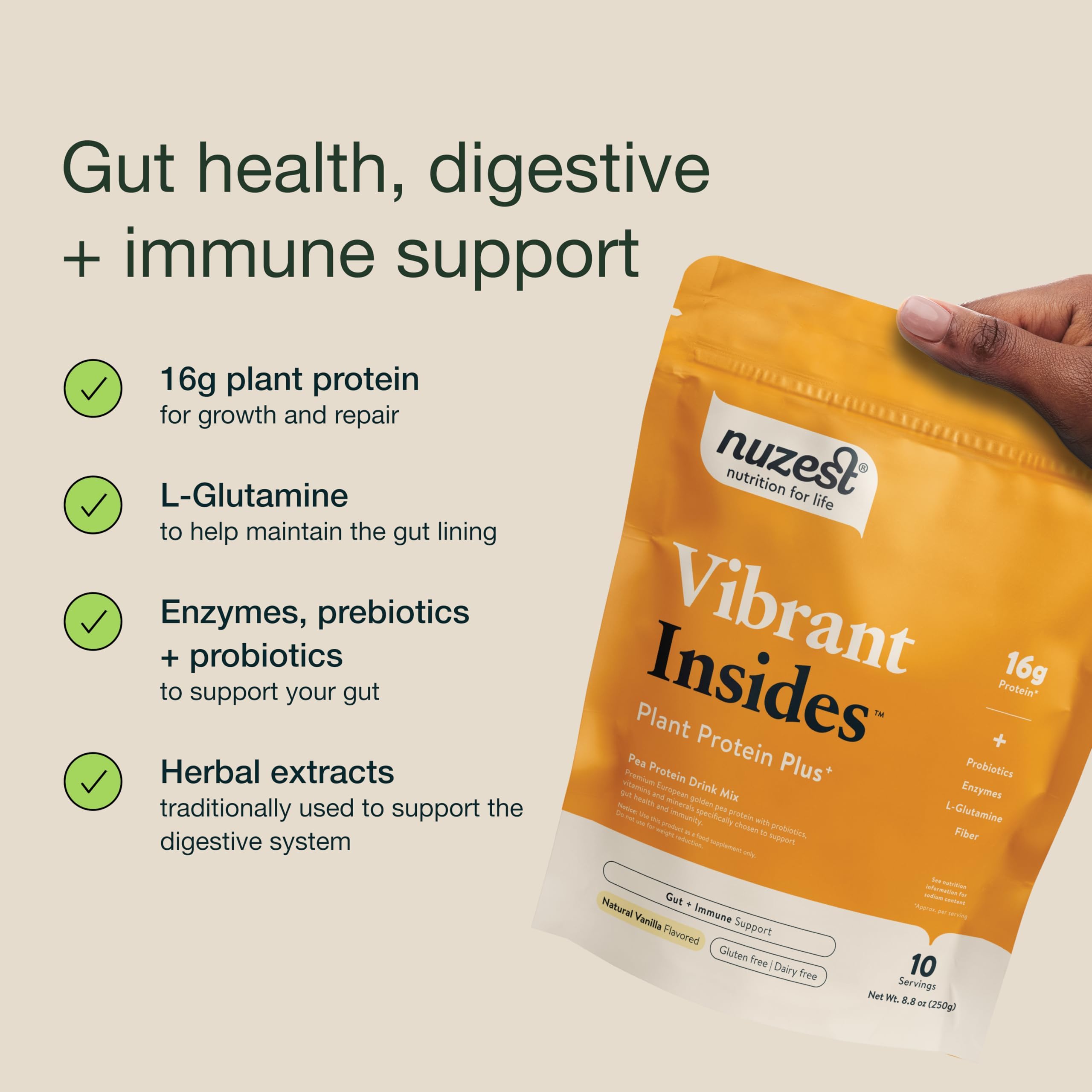 Foto 4 pulgar | Suplemento Nuzest Protein Plus Vibrant Insides Vanilla 250 G - Venta Internacional.