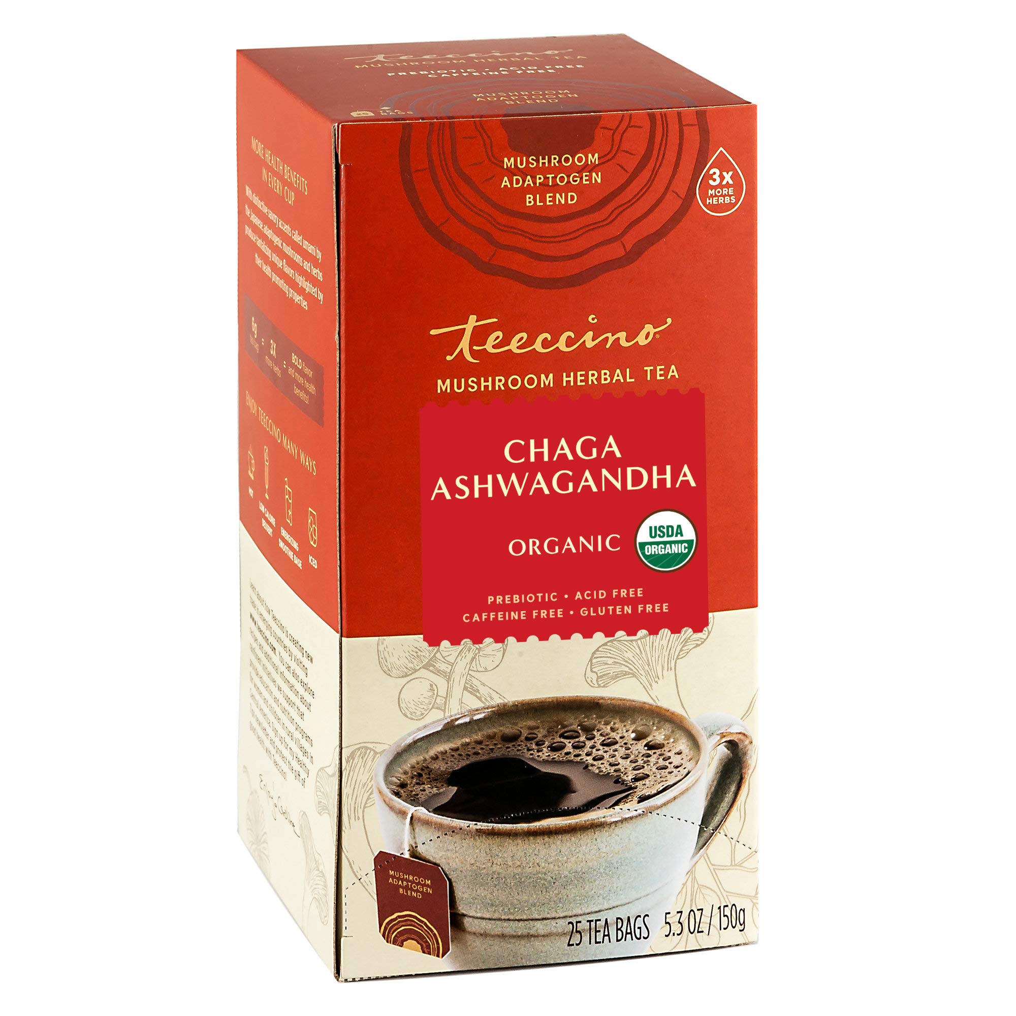 Foto 2 pulgar | Té De Hierbas Teeccino Chaga  Ashwagandha  Crema De Caramelo  25 Bolsas - Venta Internacional.
