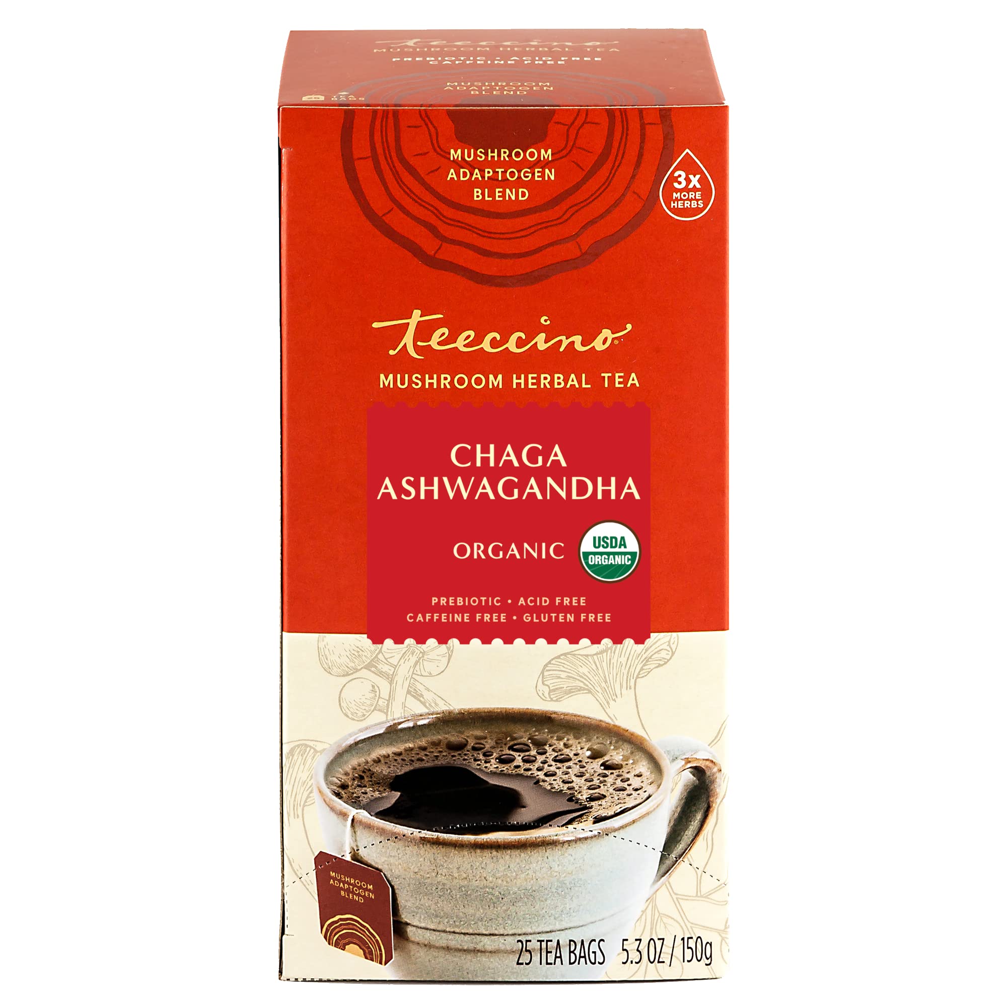 Foto 6 pulgar | Té De Hierbas Teeccino Chaga  Ashwagandha  Crema De Caramelo  25 Bolsas - Venta Internacional.