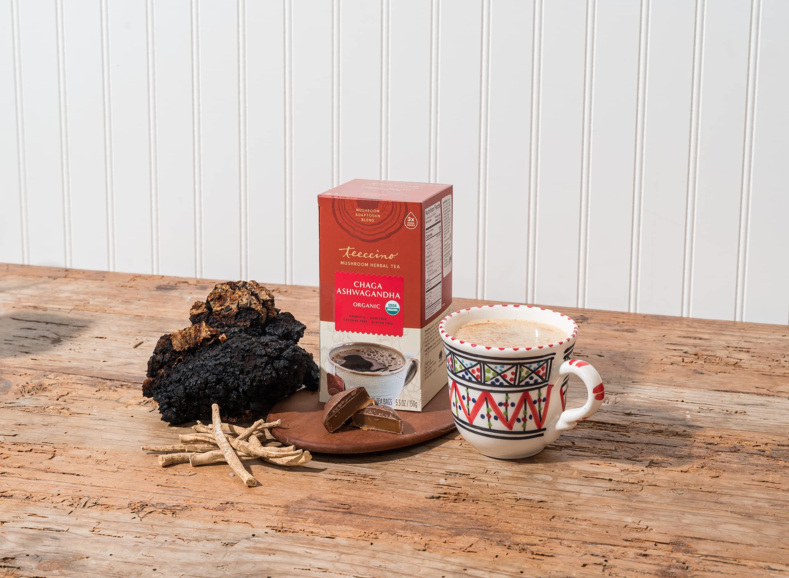 Foto 8 pulgar | Té De Hierbas Teeccino Chaga  Ashwagandha  Crema De Caramelo  25 Bolsas - Venta Internacional.