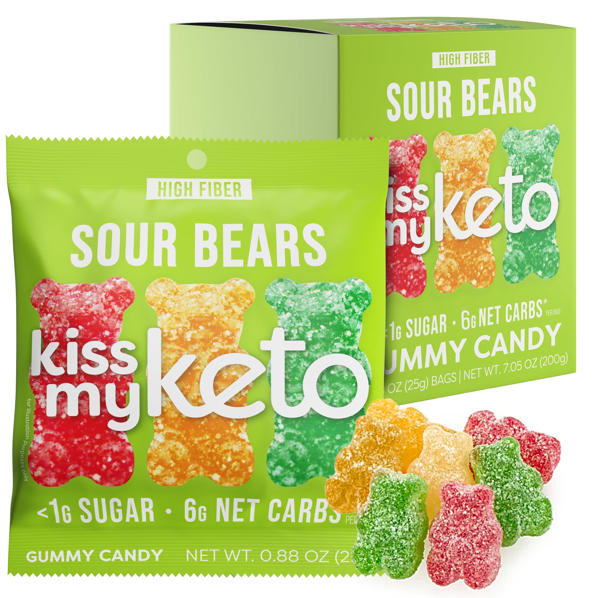 Foto 1 | Gummies Candy Kiss My Keto Sour Bears Bajas En Carbohidratos  Paquete De 8 - Venta Internacional.