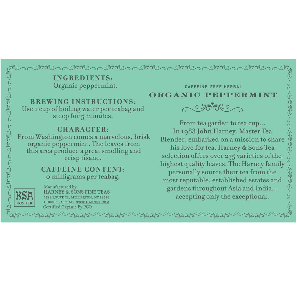 Foto 4 pulgar | Menta Orgánica Tea Harney & Sons 50 G (50 Bolsitas De Té) - Venta Internacional.