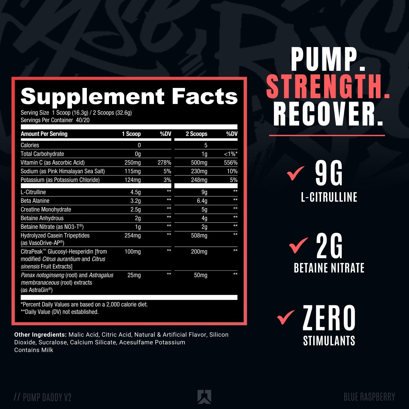Foto 3 pulgar | Suplemento Ryse Up Pump Daddy V2  Antiestimulante  Preentrenamiento  40 Dosis - Venta Internacional.