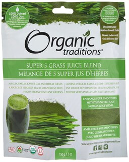 Foto 1 | Mezcla De Jugo De Hierba Super 5 Organic Traditions 150 G - Venta Internacional.