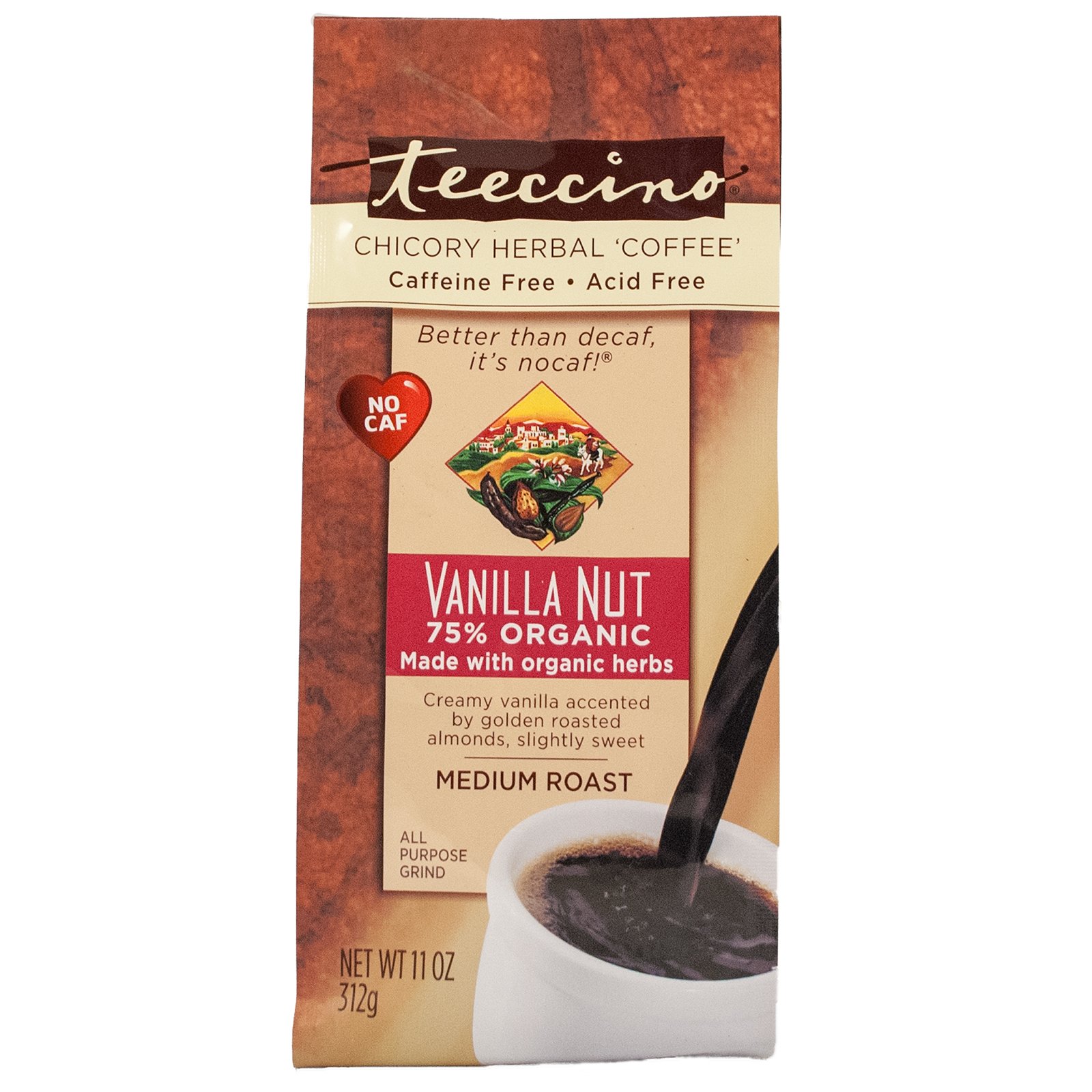 Foto 1 | Herbal Coffee Teeccino Mediterranean Vainilla Nuez 325 Ml X 3 - Venta Internacional.