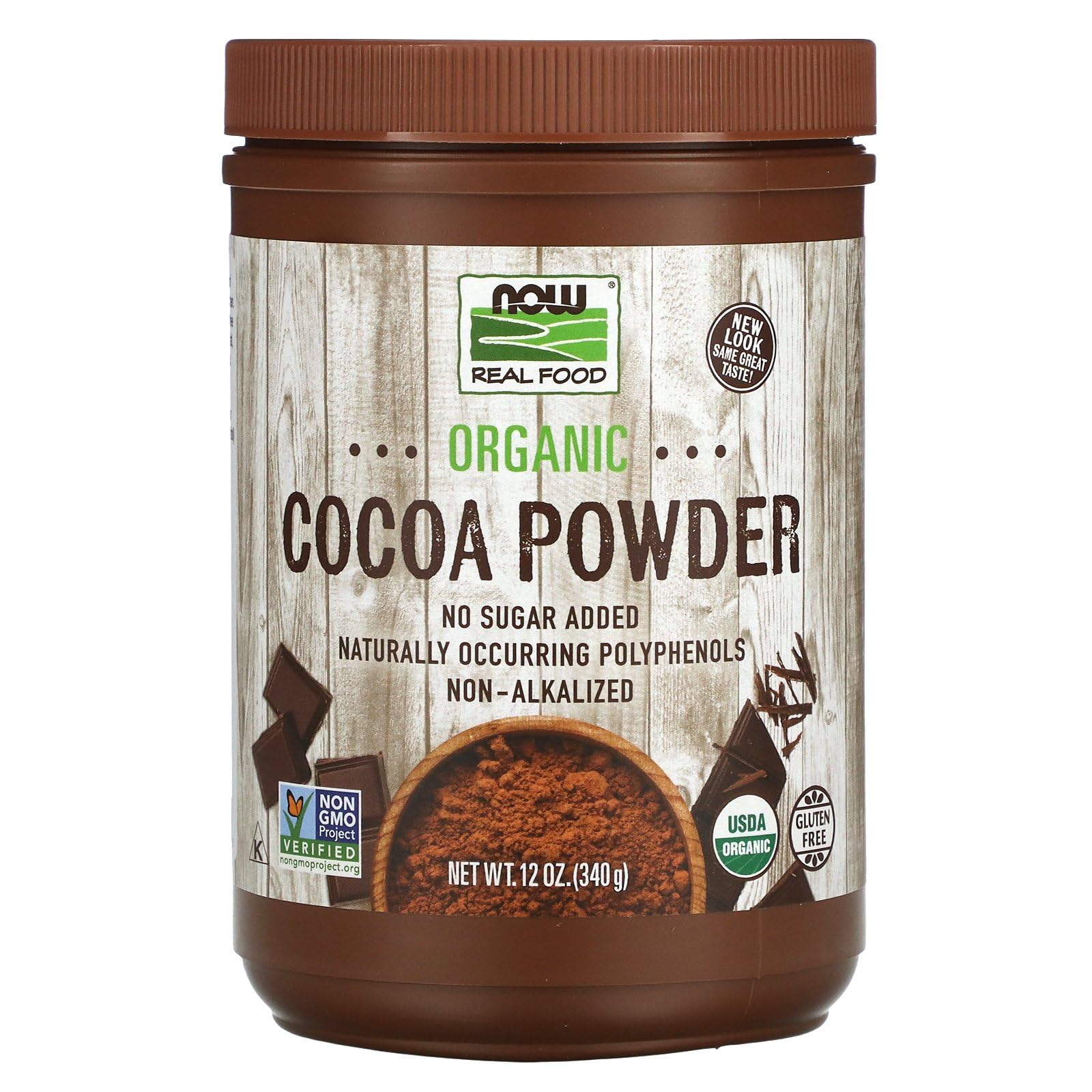Foto 1 | Cacao En Polvo Now Foods Orgánico Sin Azúcar 355 Ml - Venta Internacional.